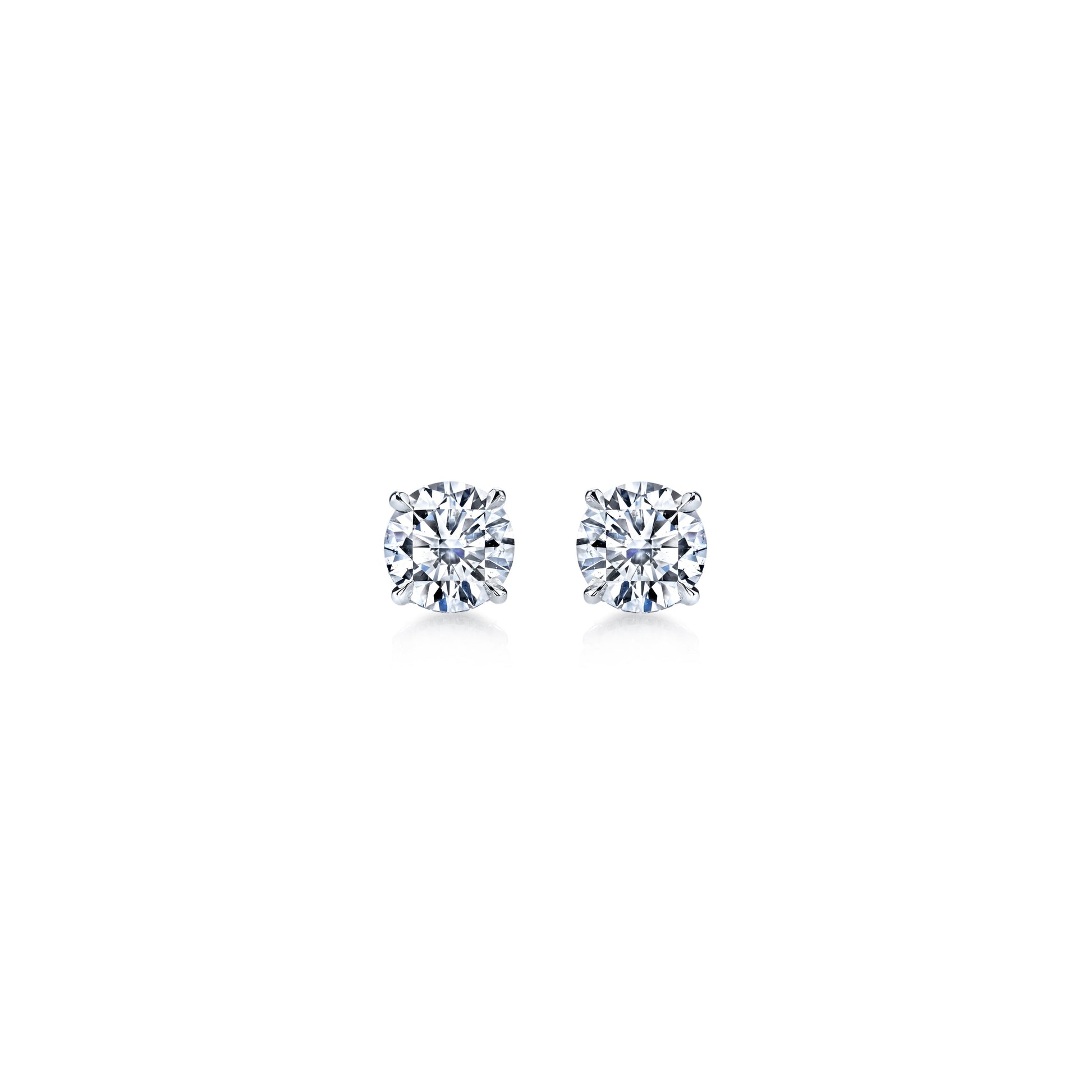 Chelsea Lab Diamond Stud Earrings Platinum 2 CTW Pair|Precious Metal:Platinum;Total Carat Weight:2 CTW