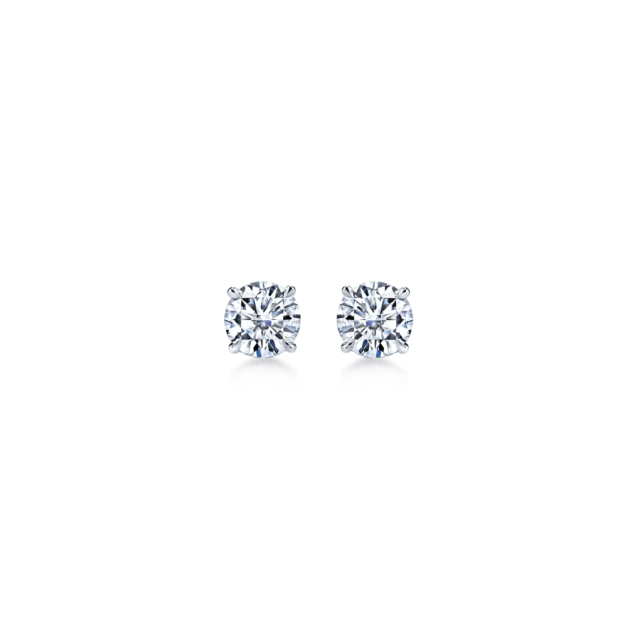 Chelsea Lab Diamond Stud Earrings Platinum 2 CTW Pair|Precious Metal:Platinum;Total Carat Weight:2 CTW