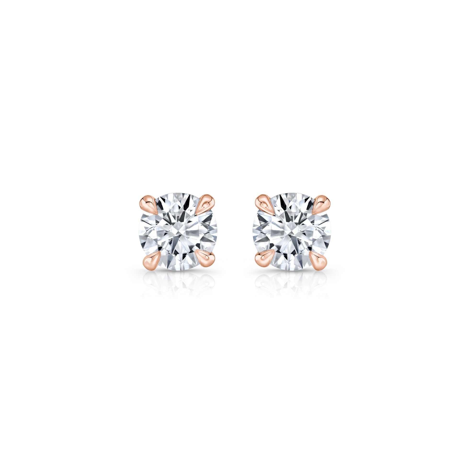 Chelsea Lab Diamond Stud Earrings 18k Rose Gold 4 CTW,5 CTW,6 CTW Pair|Precious Metal:18k Rose Gold;Total Carat Weight:4 CTW,5 CTW,6 CTW