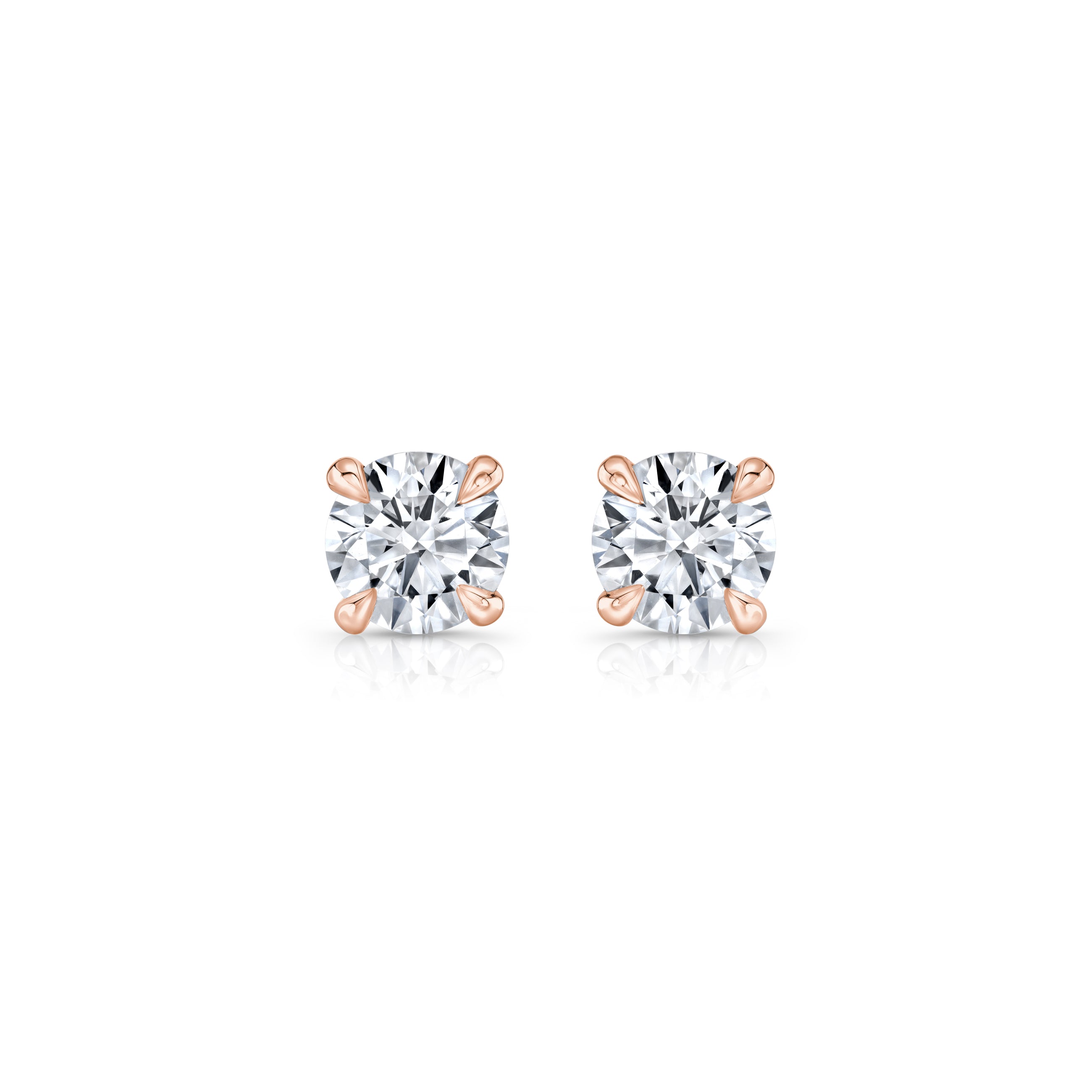 Chelsea Lab Diamond Stud Earrings 18k Rose Gold 4 CTW,5 CTW,6 CTW Pair|Precious Metal:18k Rose Gold;Total Carat Weight:4 CTW,5 CTW,6 CTW