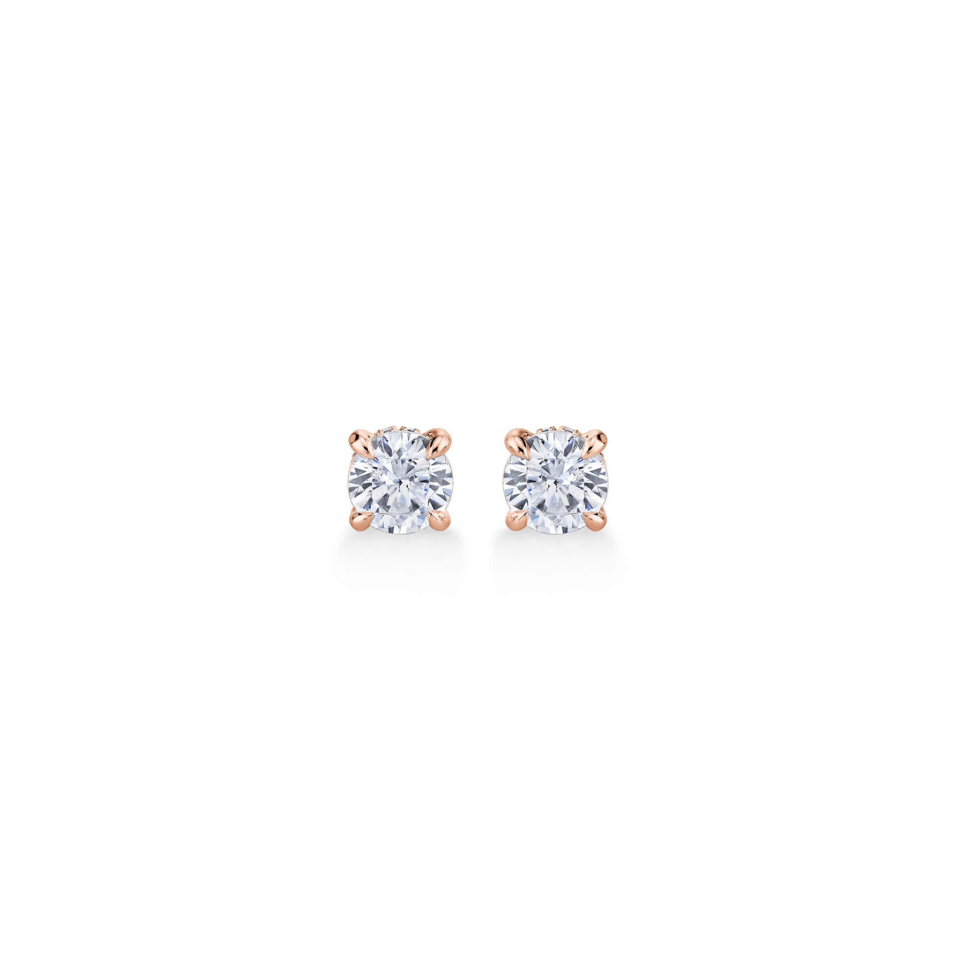 Chelsea Lab Diamond Stud Earrings 18k Rose Gold 1.5 CTW Pair|Precious Metal:18k Rose Gold;Total Carat Weight:1.5 CTW
