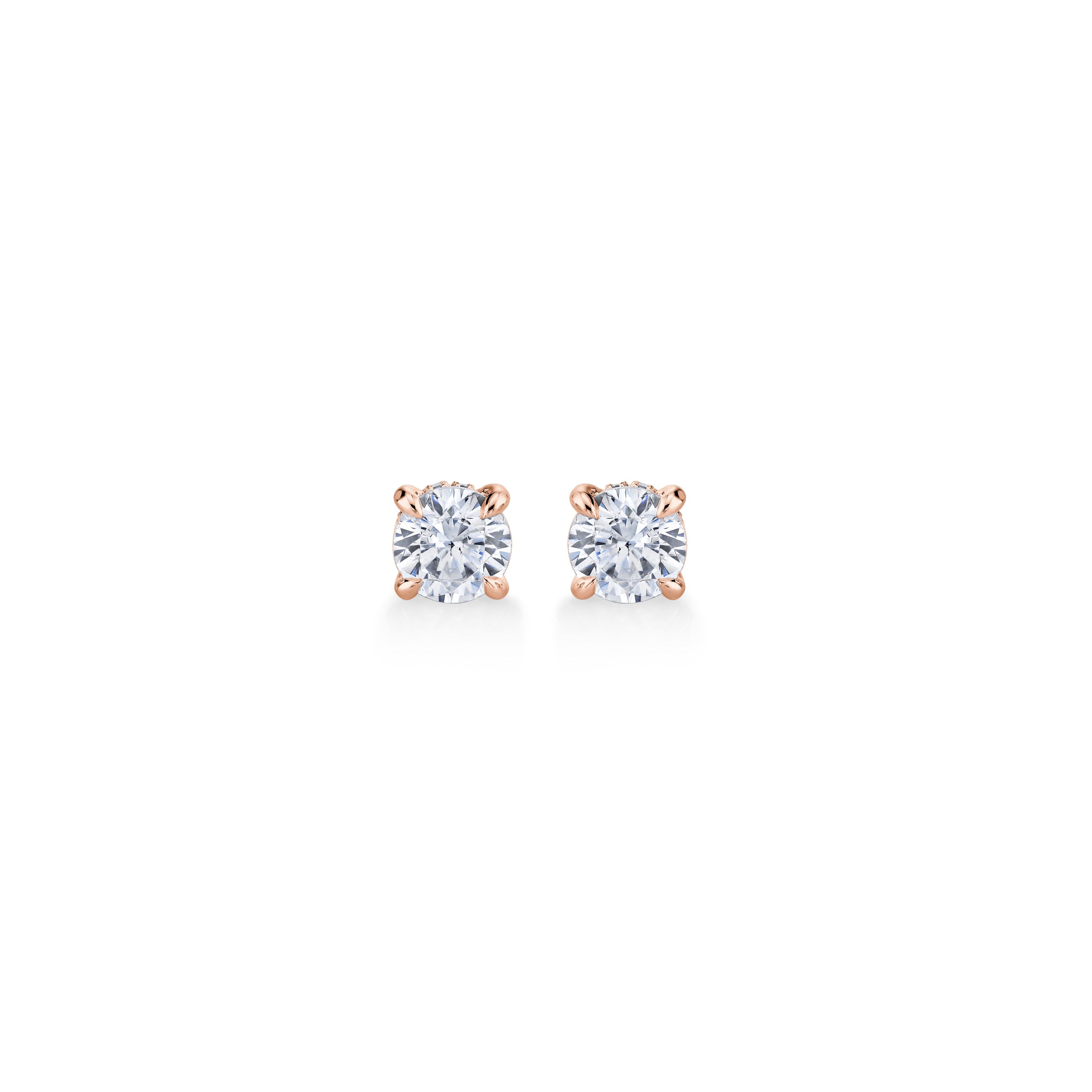 Chelsea Lab Diamond Stud Earrings 18k Rose Gold 1.5 CTW Pair|Precious Metal:18k Rose Gold;Total Carat Weight:1.5 CTW