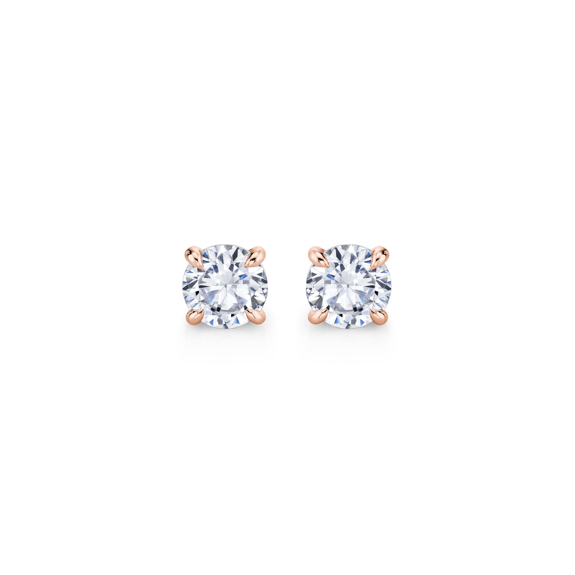 Chelsea Lab Diamond Stud Earrings 18k Rose Gold 3 CTW Pair|Precious Metal:18k Rose Gold;Total Carat Weight:3 CTW