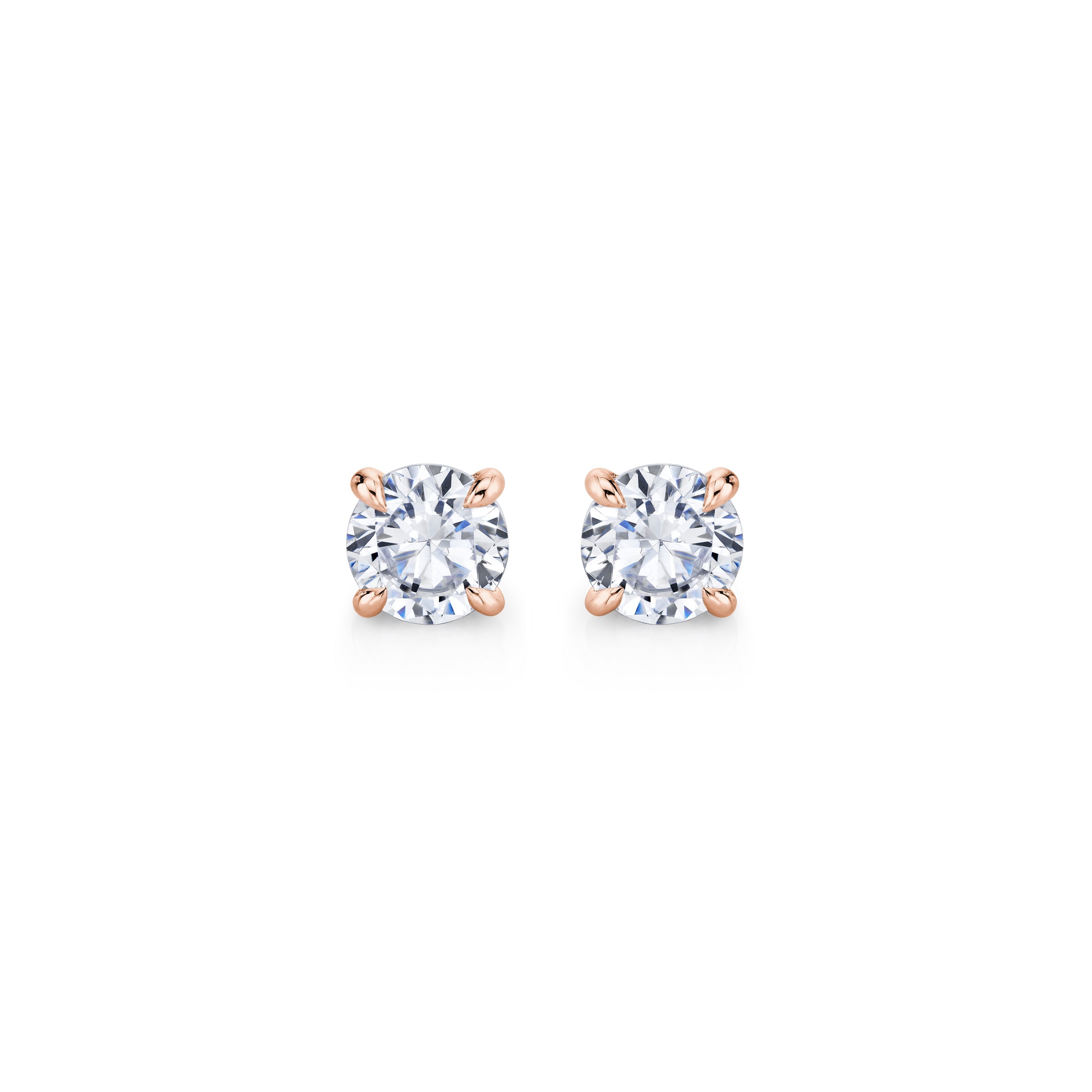 Chelsea Lab Diamond Stud Earrings 18k Rose Gold 3 CTW Pair|Precious Metal:18k Rose Gold;Total Carat Weight:3 CTW