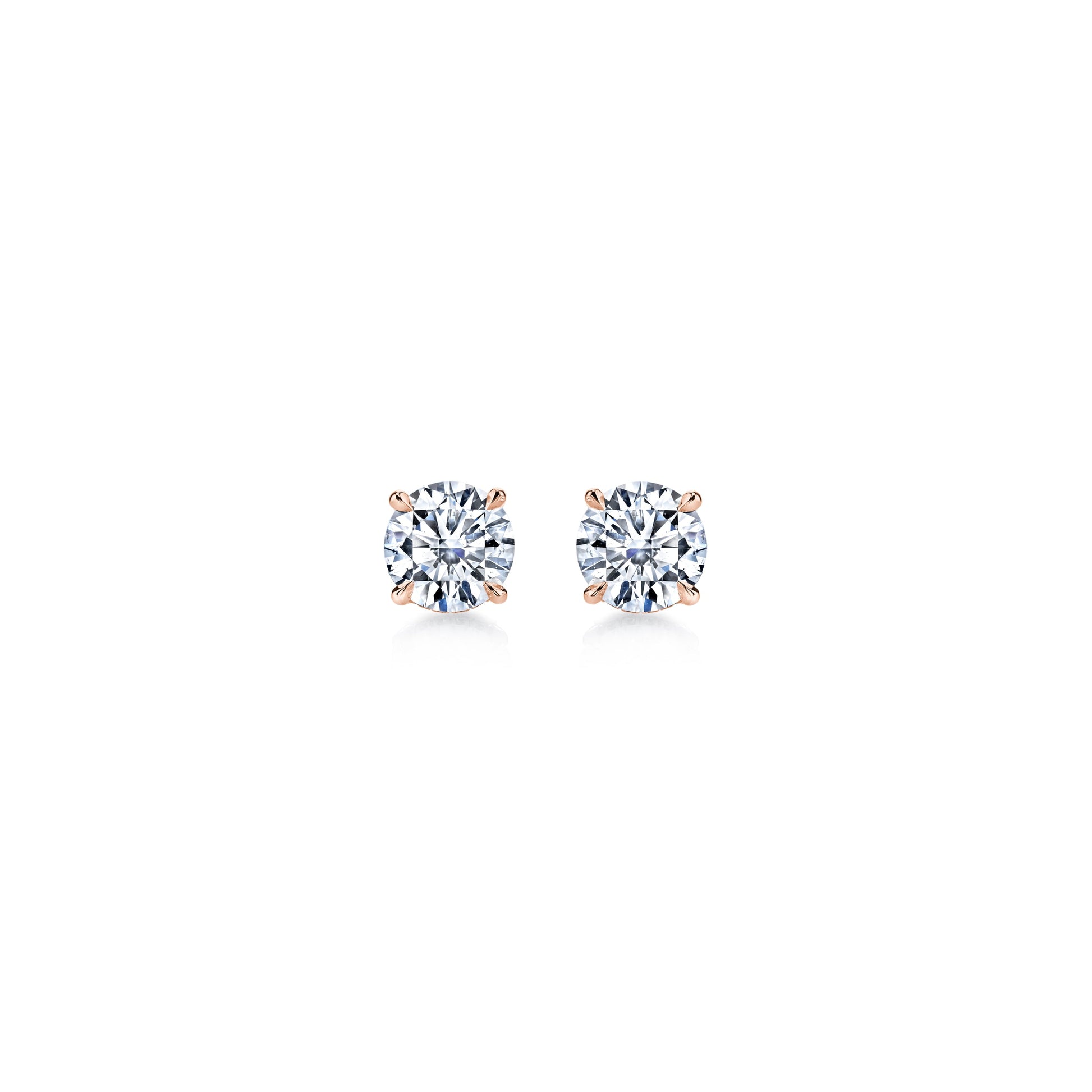 Chelsea Lab Diamond Stud Earrings 18k Rose Gold 2 CTW Pair|Precious Metal:18k Rose Gold;Total Carat Weight:2 CTW