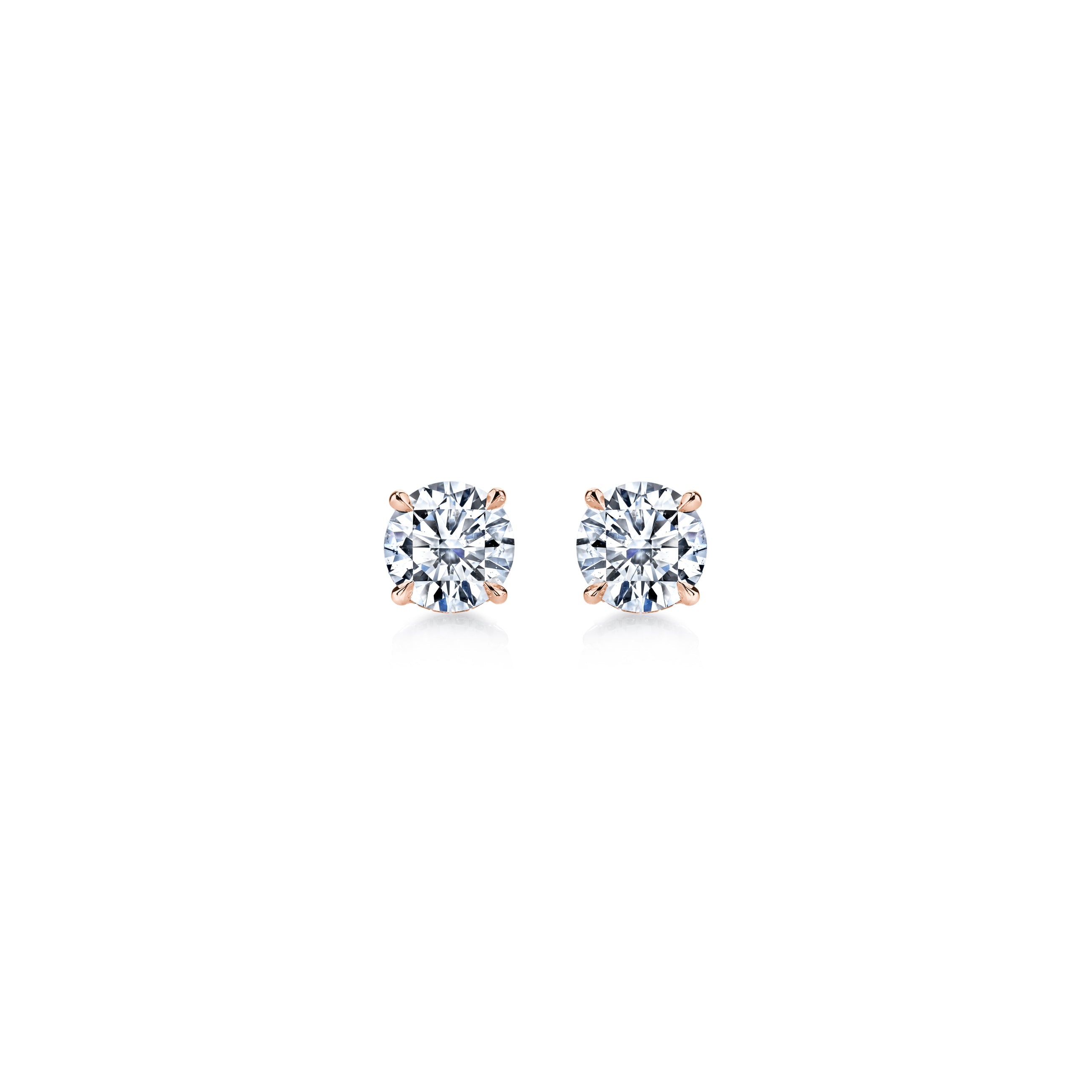 Chelsea Lab Diamond Stud Earrings 18k Rose Gold 2 CTW Pair|Precious Metal:18k Rose Gold;Total Carat Weight:2 CTW
