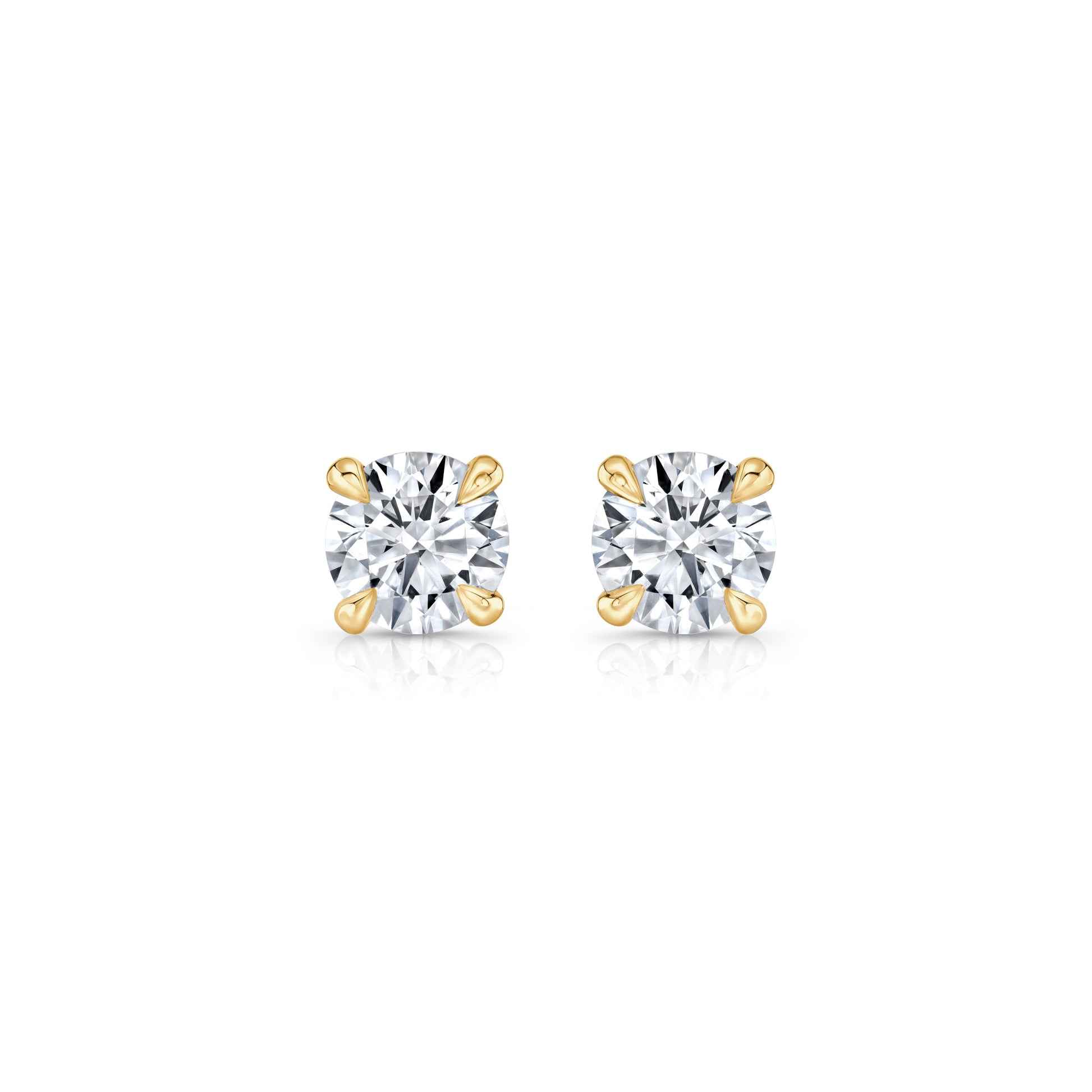 Chelsea Lab Diamond Stud Earrings 18k Yellow Gold 4 CTW,5 CTW,6 CTW Pair|Precious Metal:18k Yellow Gold;Total Carat Weight:4 CTW,5 CTW,6 CTW