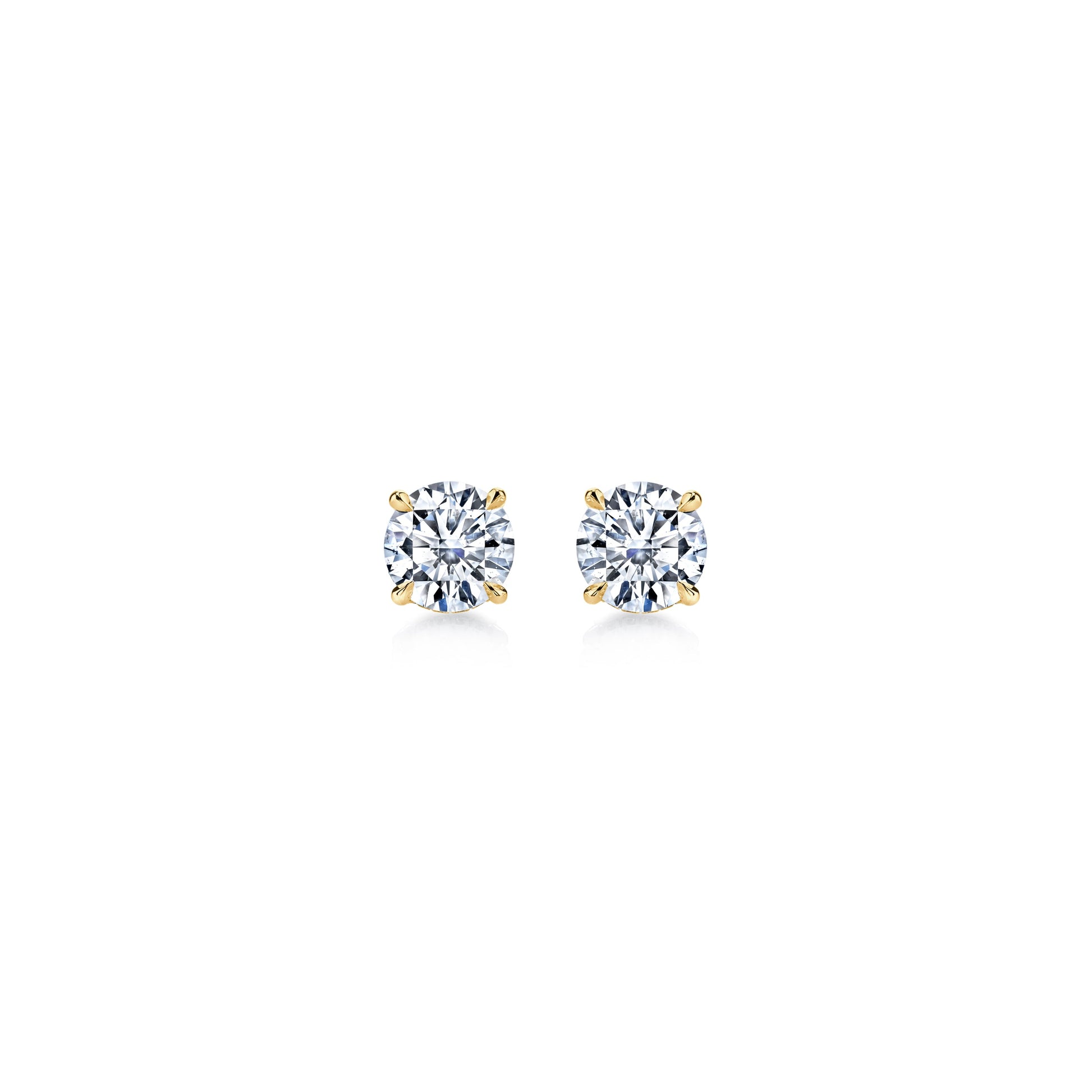 Chelsea Lab Diamond Stud Earrings 18k Yellow Gold 2 CTW Pair|Precious Metal:18k Yellow Gold;Total Carat Weight:2 CTW