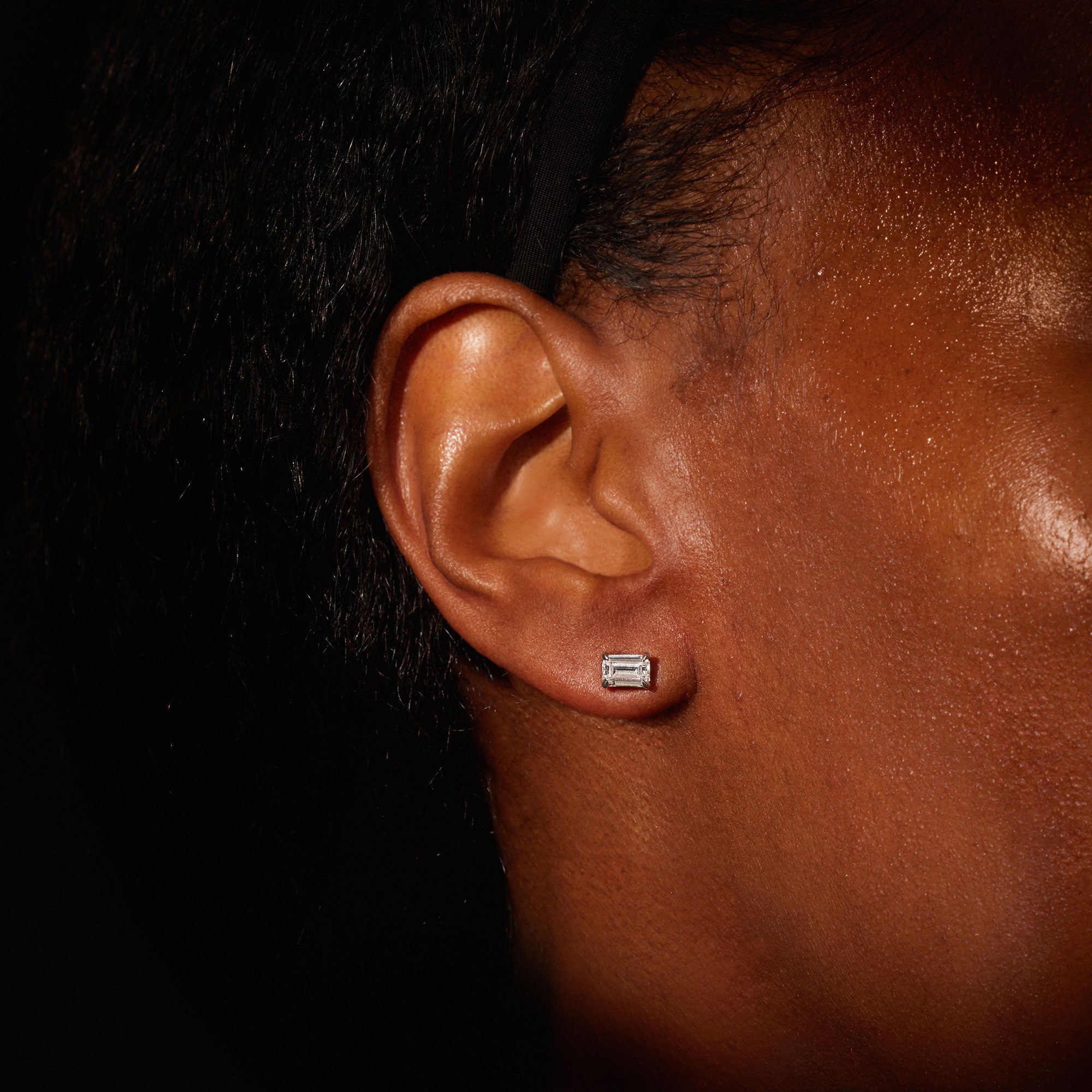 Chelsea Lab Diamond Emerald Studs