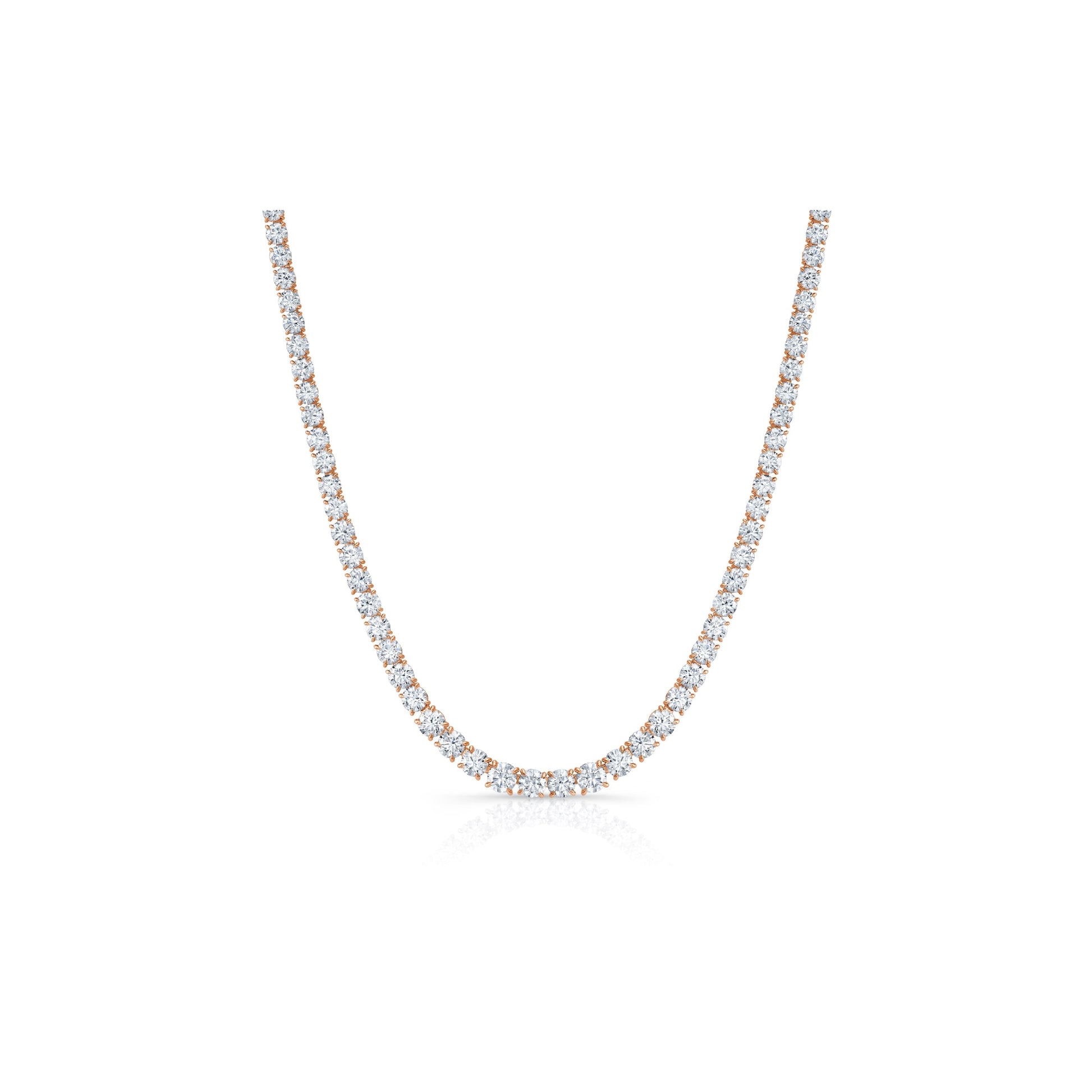 Chelsea Lab Diamond Riviera Necklace 18k Rose Gold  Front View|Precious Metal:18k Rose Gold