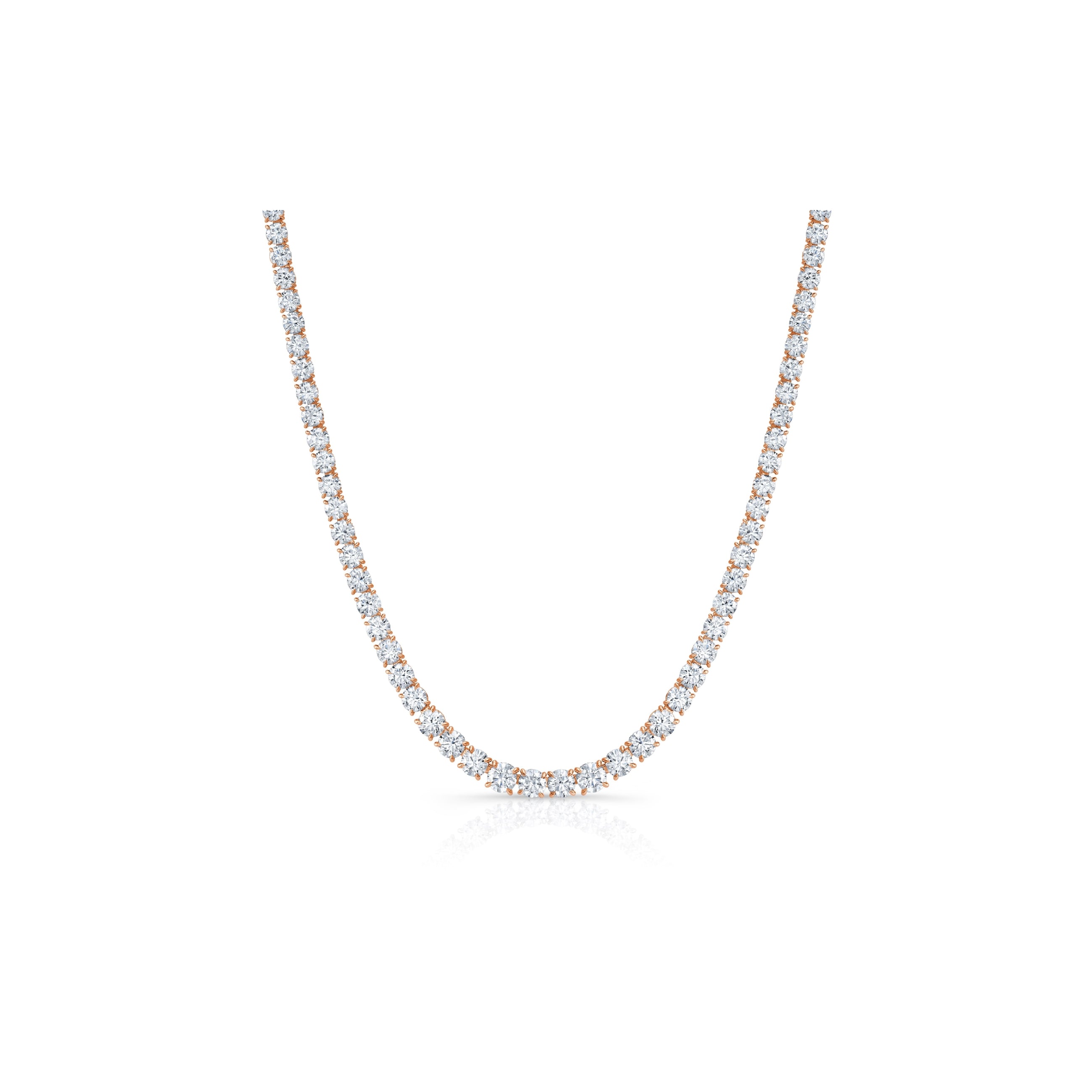 Chelsea Lab Diamond Riviera Necklace 18k Rose Gold  Front View|Precious Metal:18k Rose Gold