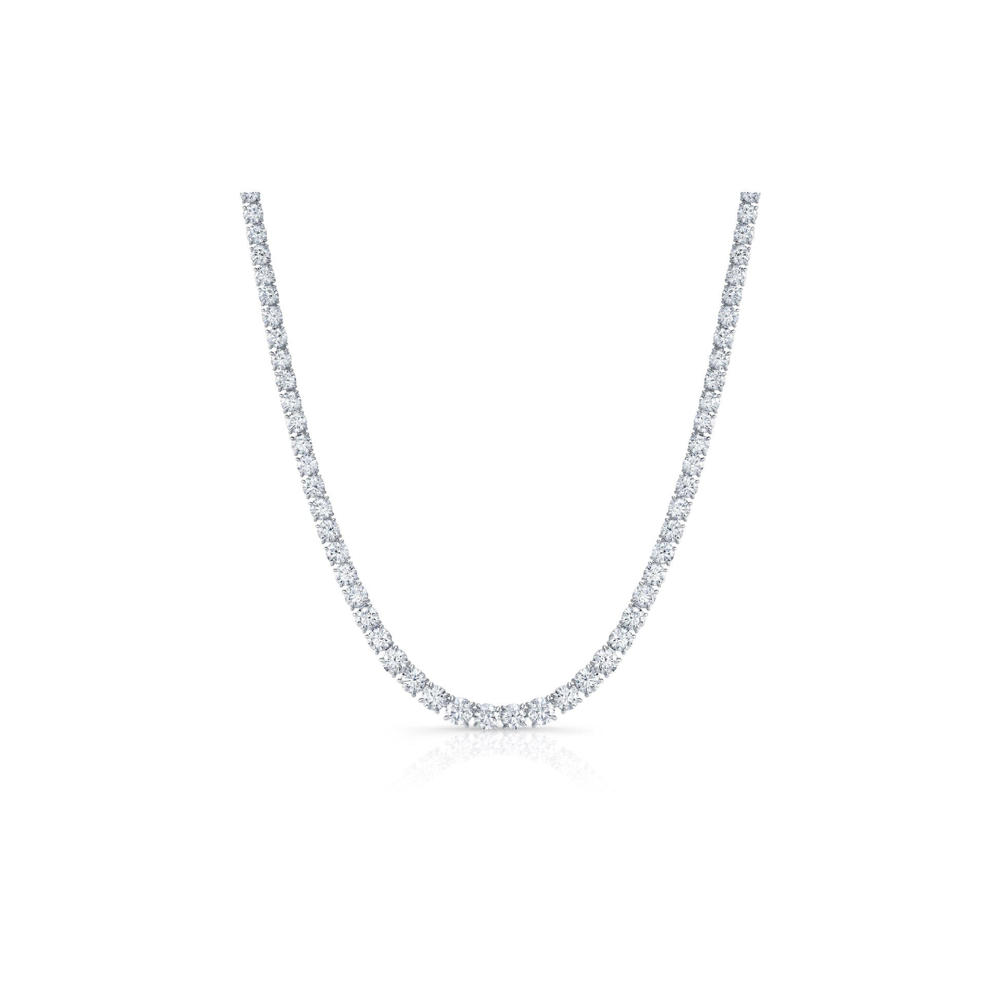 Chelsea Lab Diamond Riviera Necklace 18k White Gold  Front View|Precious Metal:18k White Gold