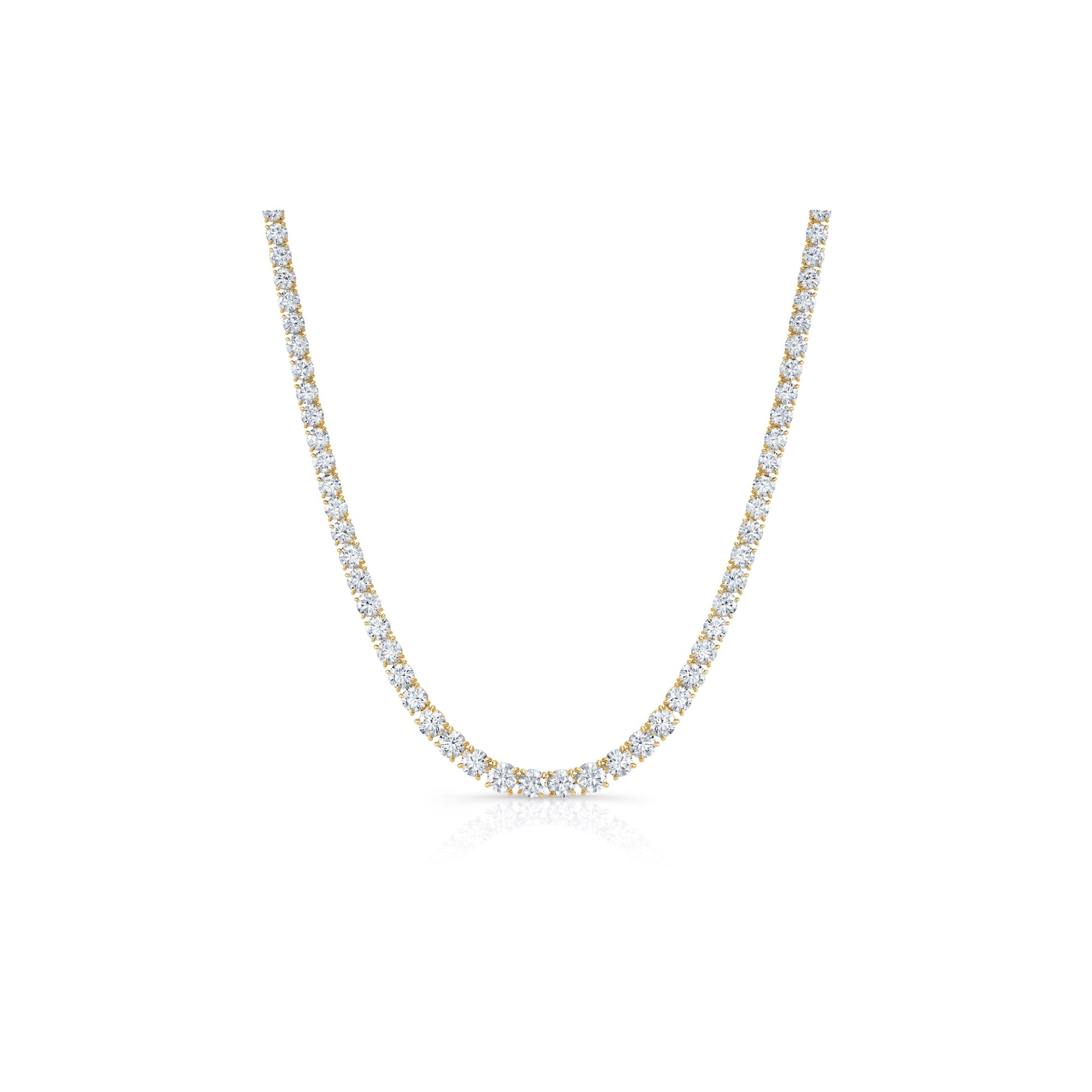 Chelsea Lab Diamond Riviera Necklace 18k Yellow Gold  Front View|Precious Metal:18k Yellow Gold