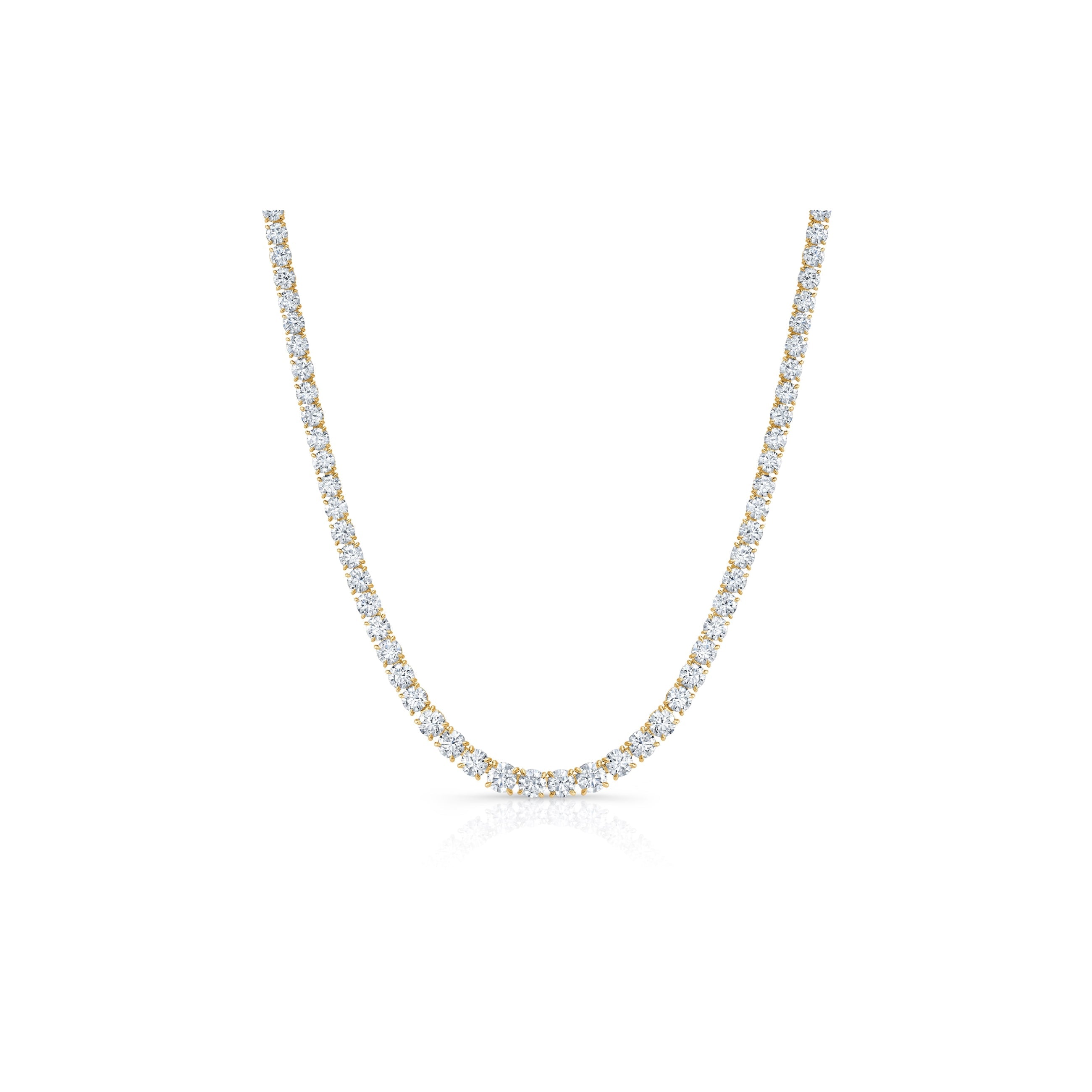 Chelsea Lab Diamond Riviera Necklace 18k Yellow Gold  Front View|Precious Metal:18k Yellow Gold