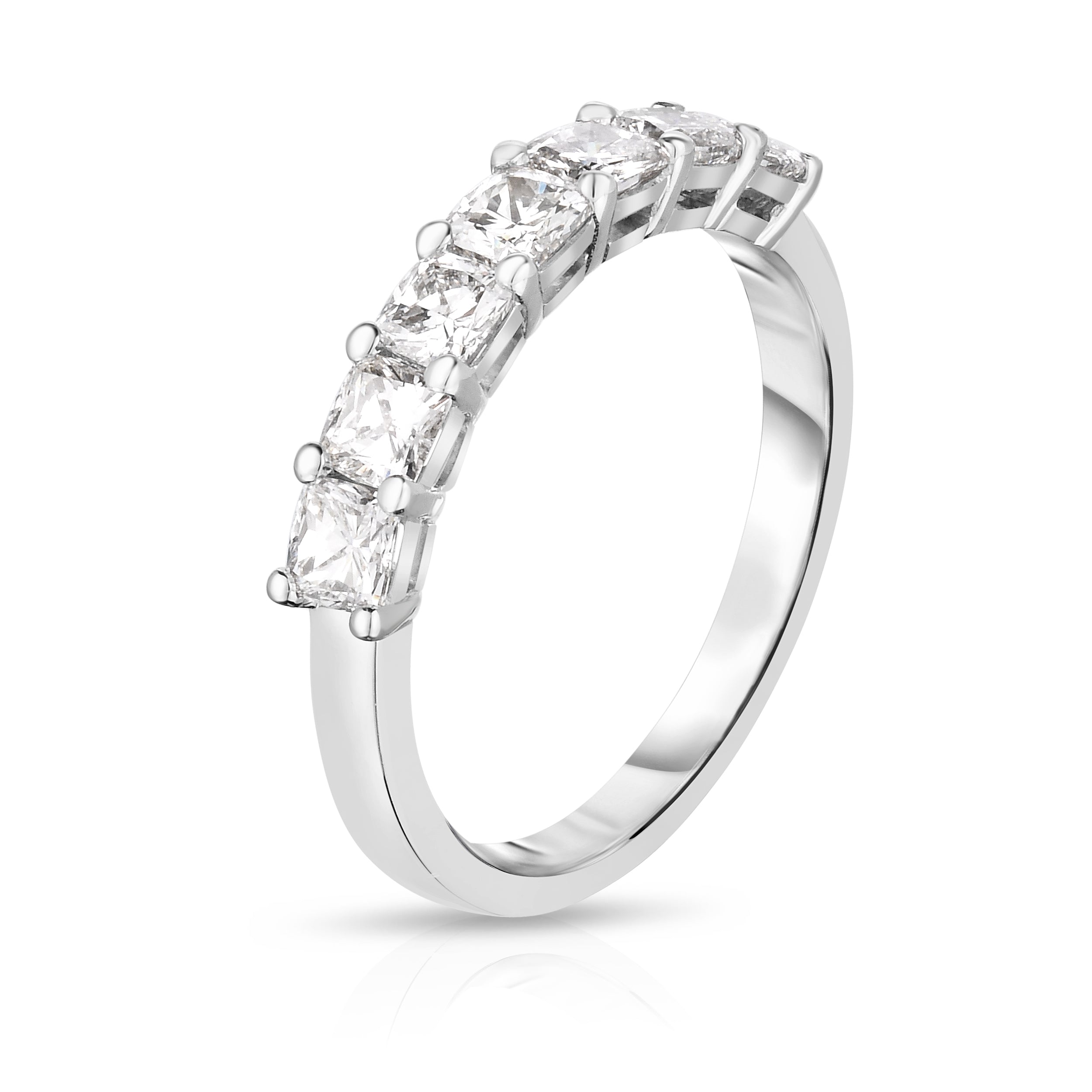 Cushion Cut Diamond Halfway Eternity Band