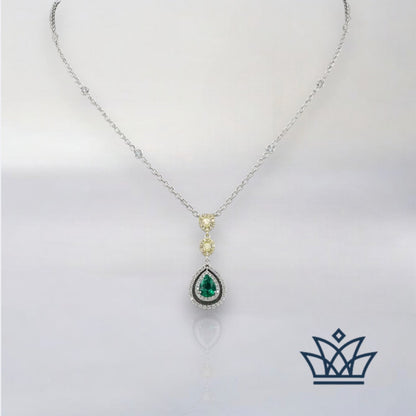 Teressa's Yellow Diamond and Emerald Pendant