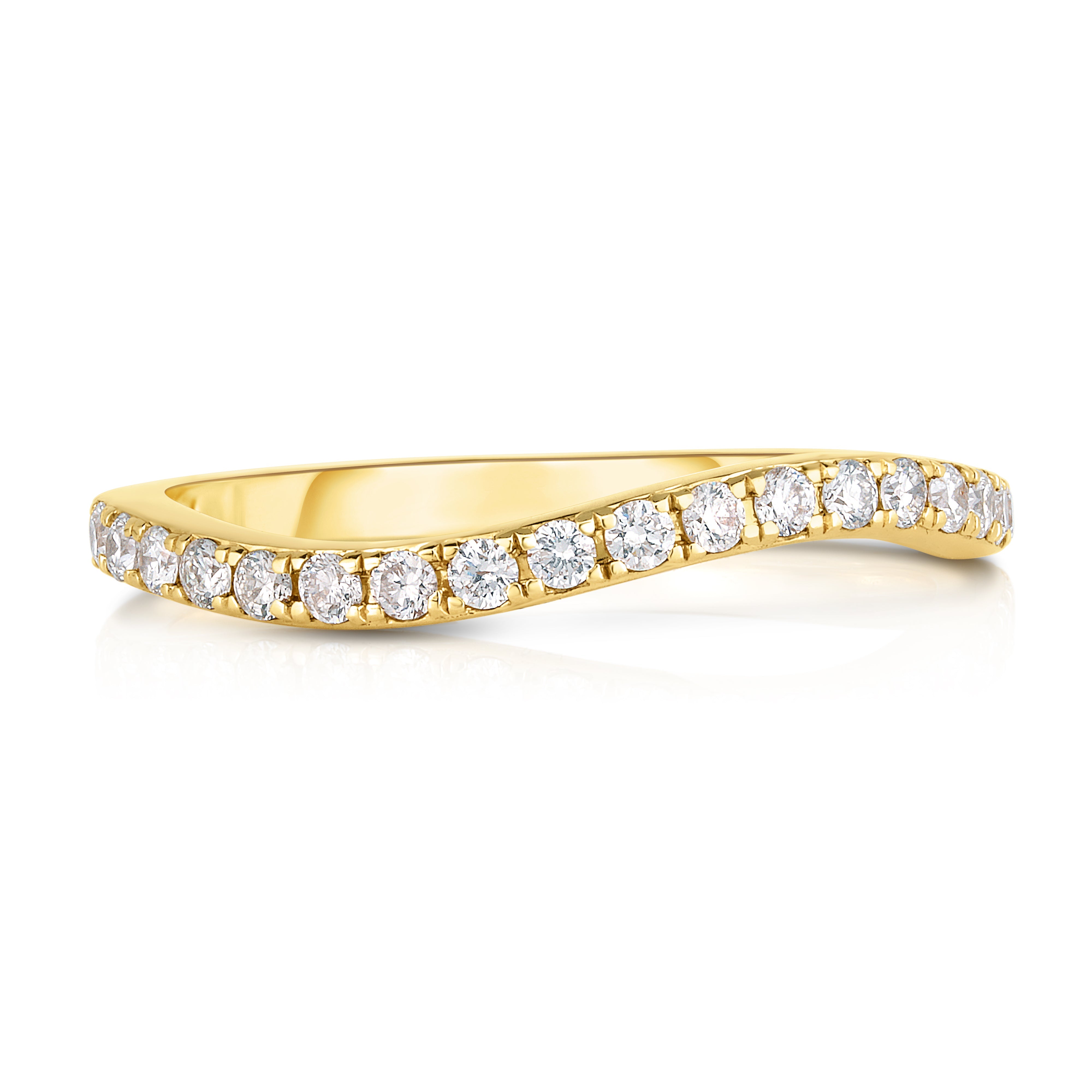 Diamond Pave Curve Pinky Ring
