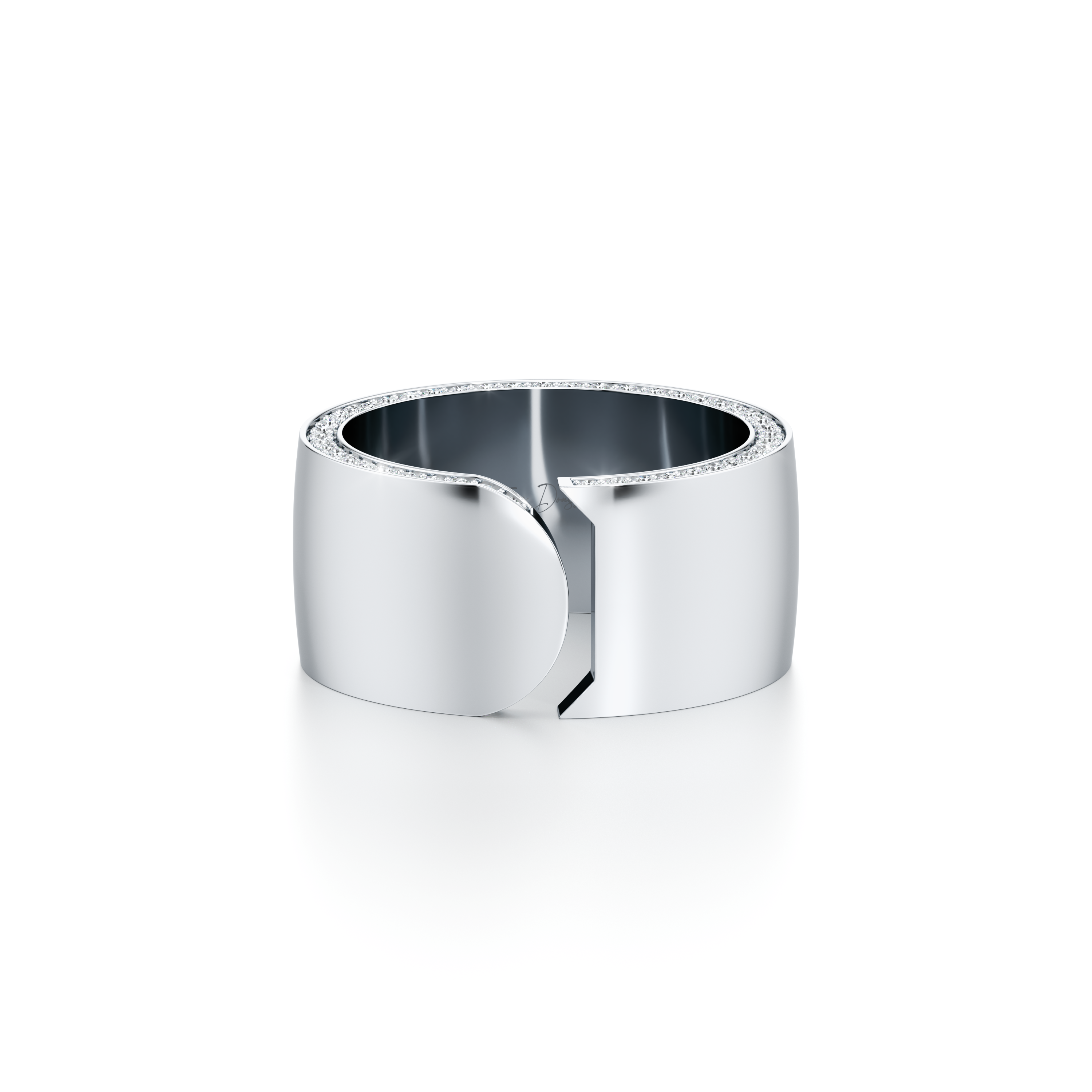 Dousset Quarter Round Wrap Ring - One Row Pavé