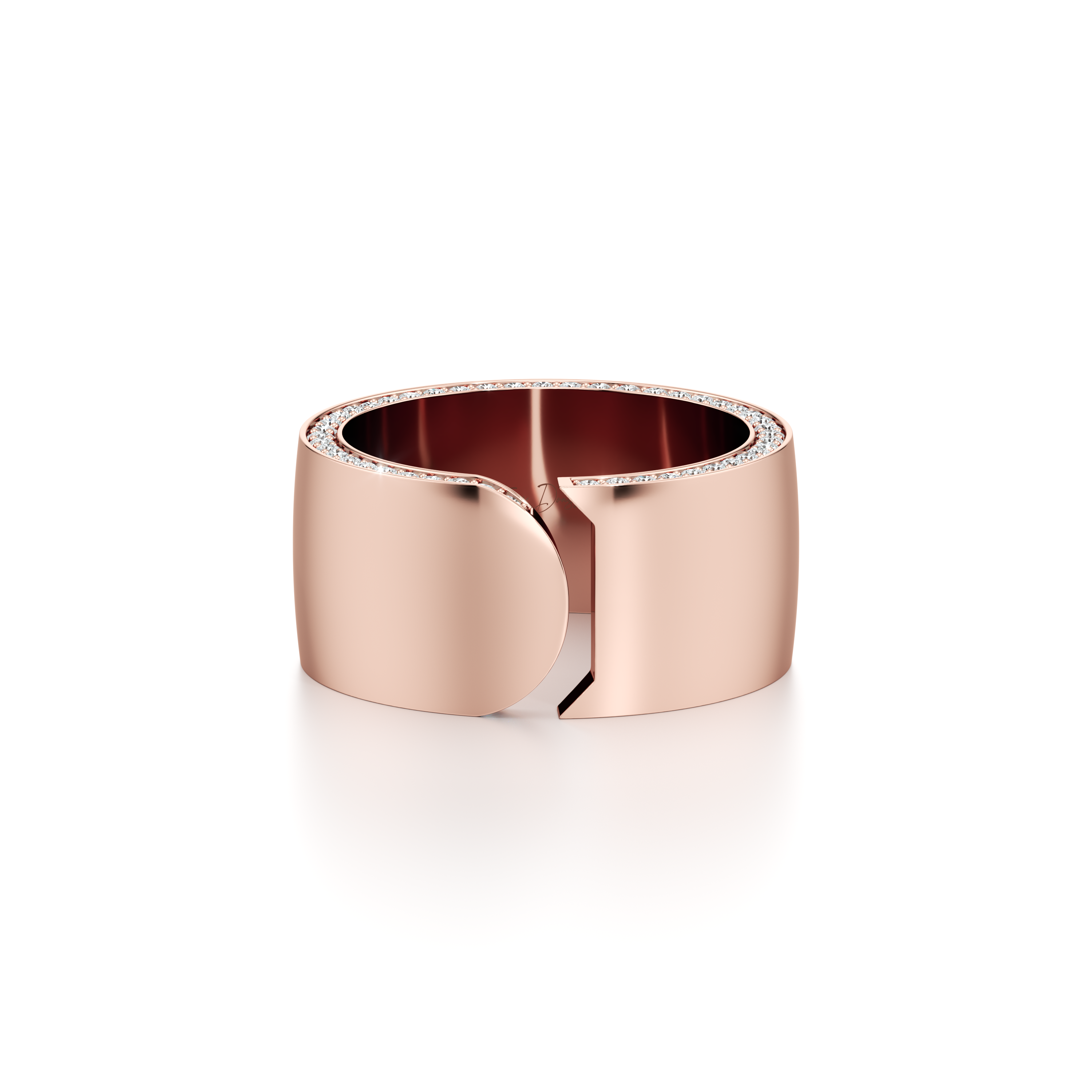 Dousset Quarter Round Wrap Ring - One Row Pavé