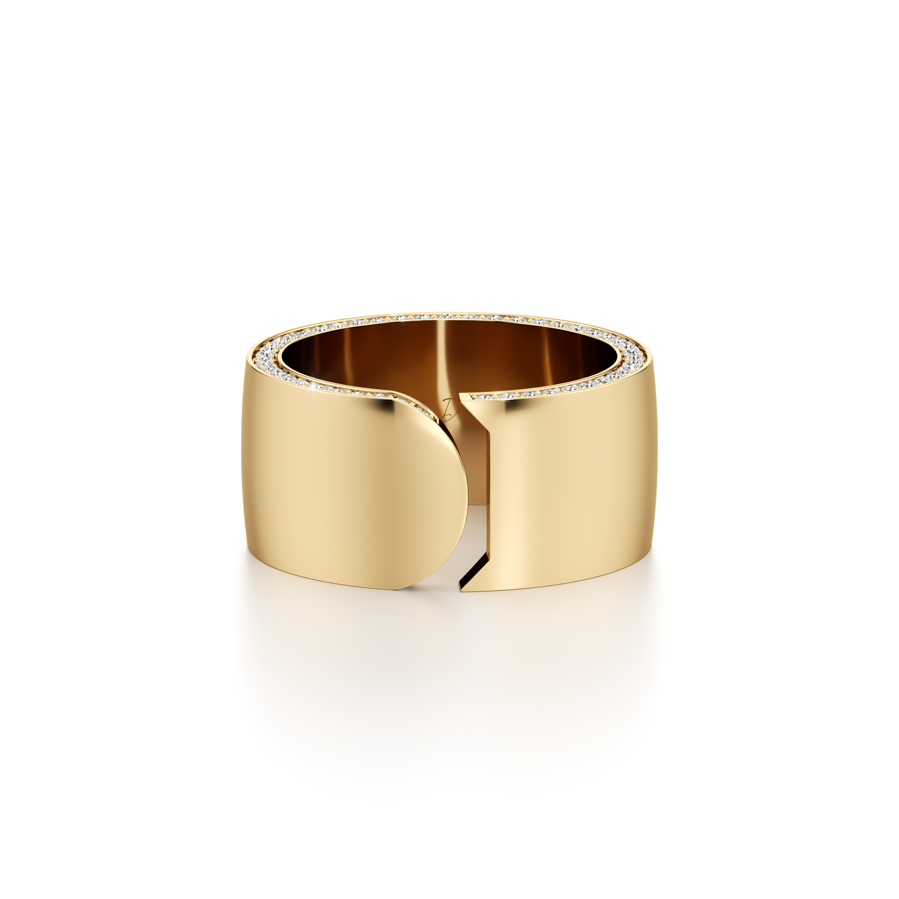 Dousset Quarter Round Wrap Ring - One Row Pavé