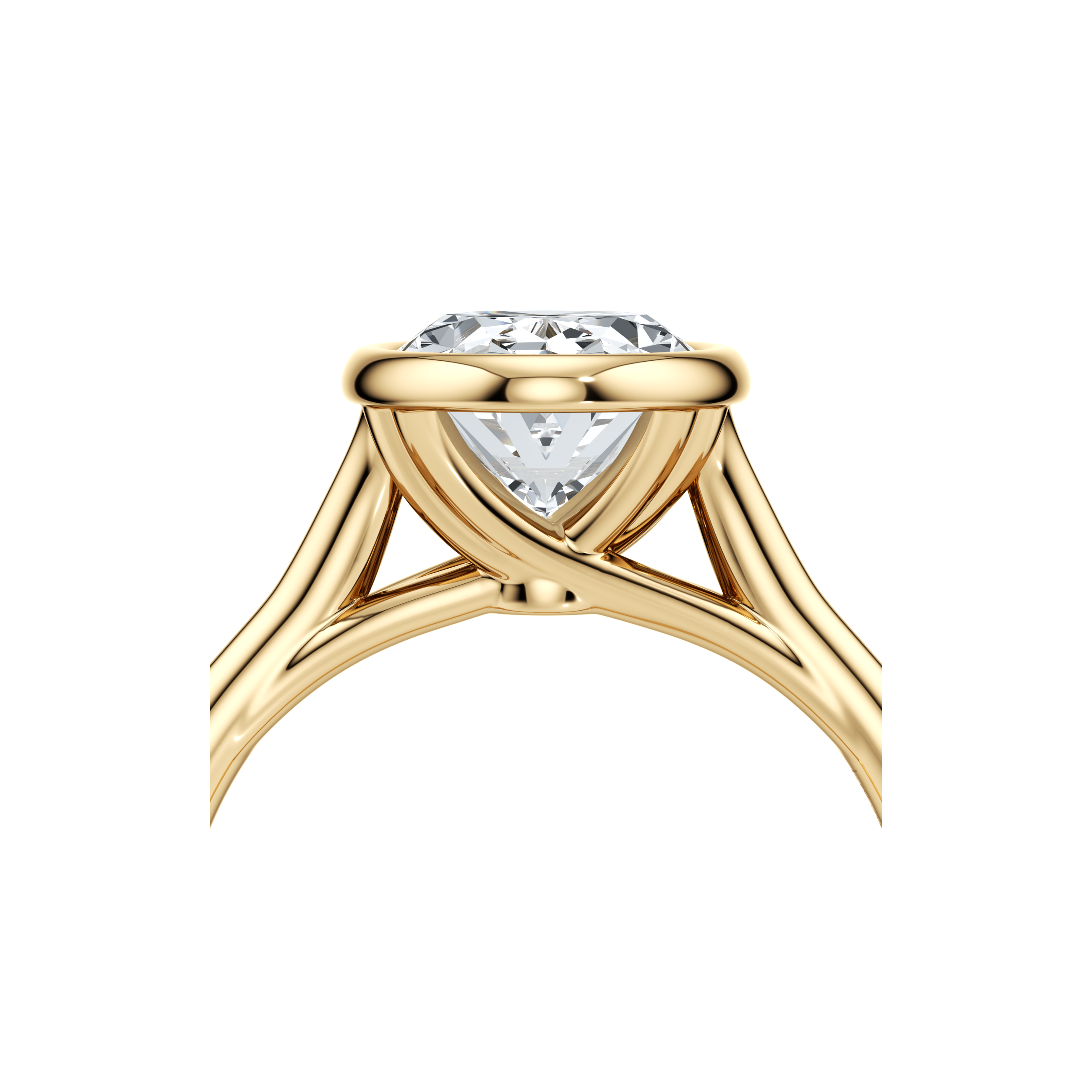 Elle Oval Cut Bezel Solitaire Lab Diamond Engagement Ring