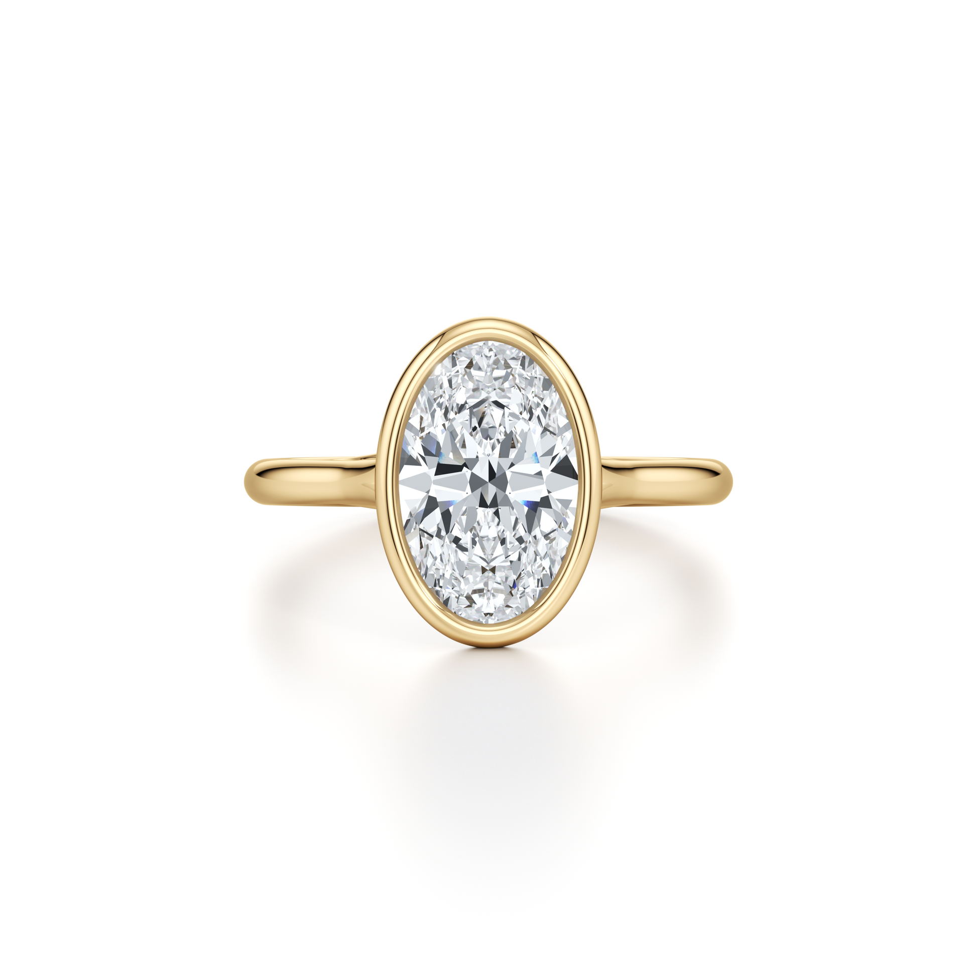 Precious Metal:18k Yellow Gold;Cut Shape:Oval