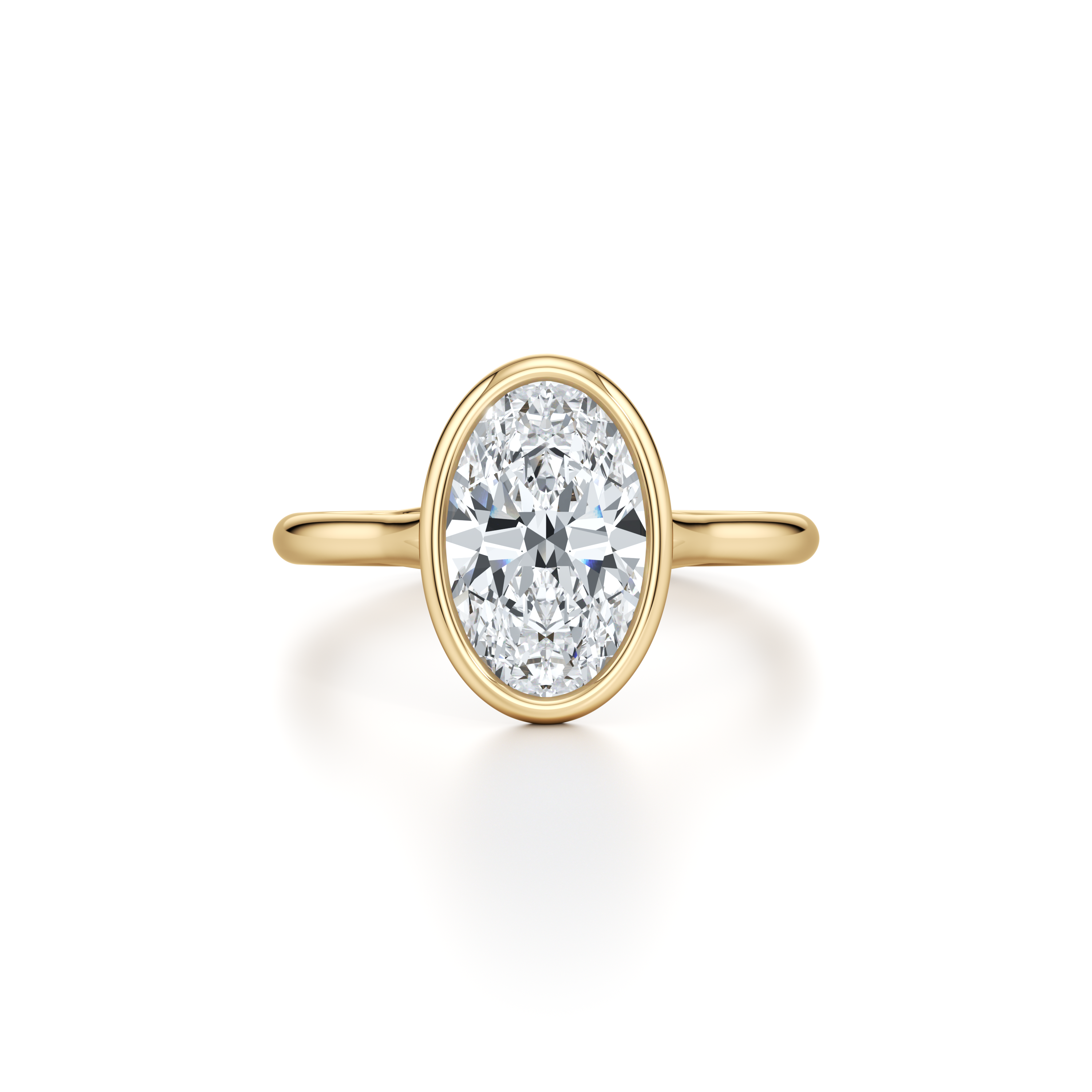 Precious Metal:18k Yellow Gold;Cut Shape:Oval