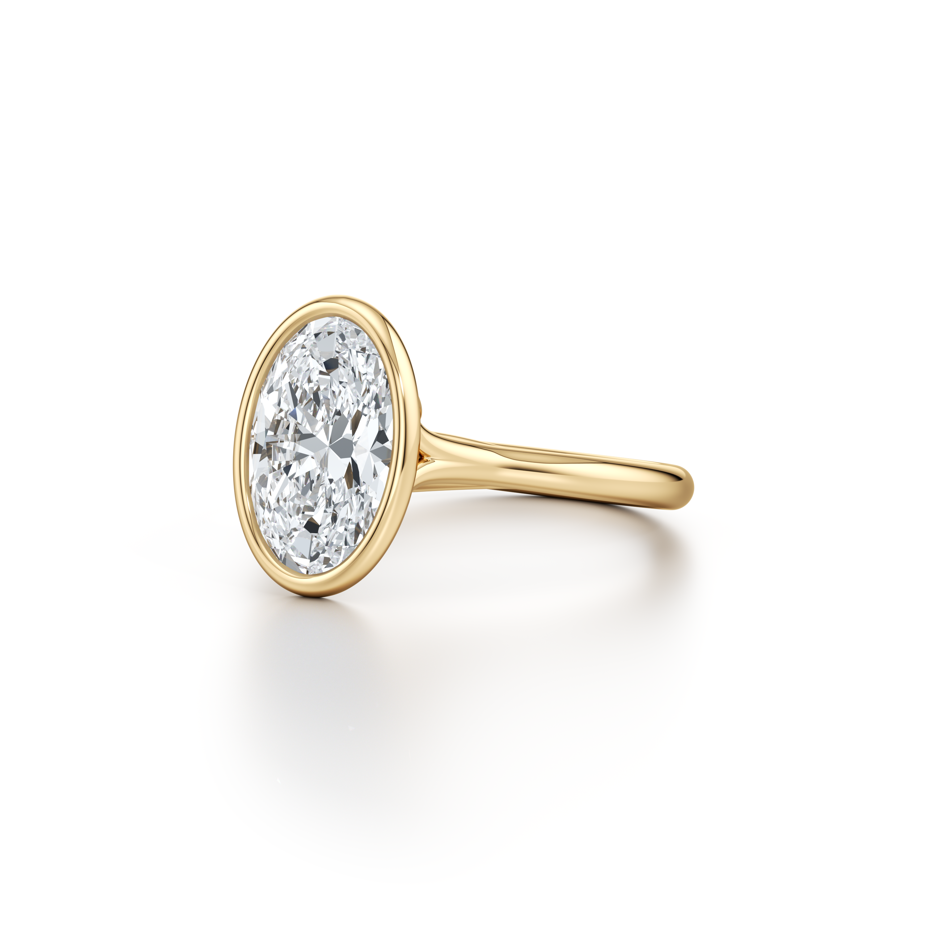 Elle Oval Cut Bezel Solitaire Lab Diamond Engagement Ring