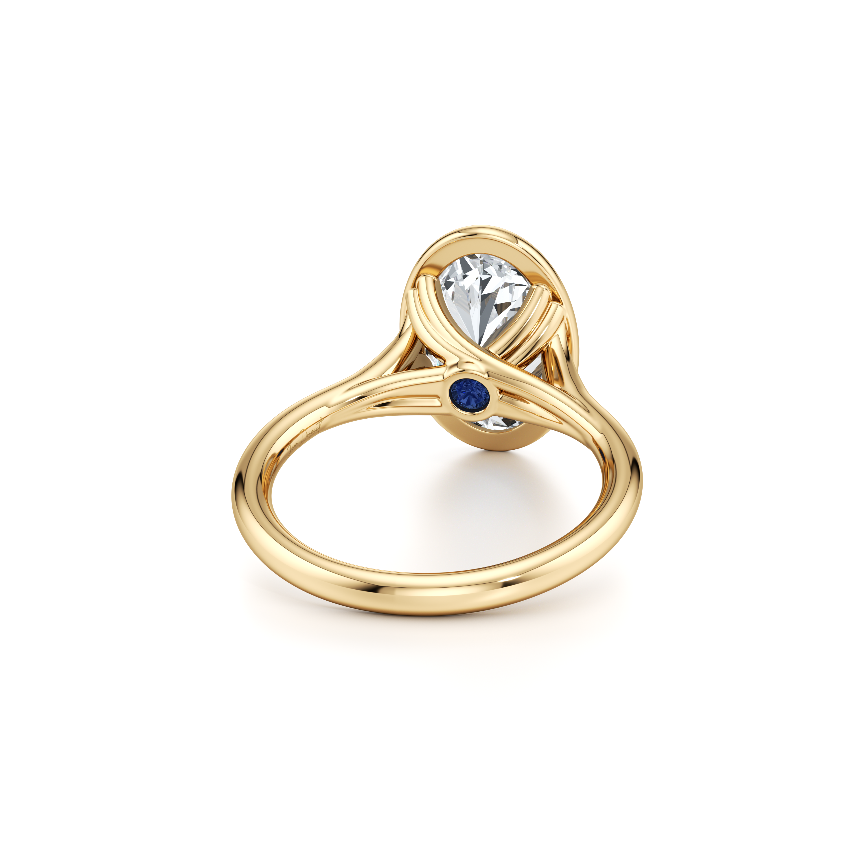 Elle Oval Cut Bezel Solitaire Lab Diamond Engagement Ring