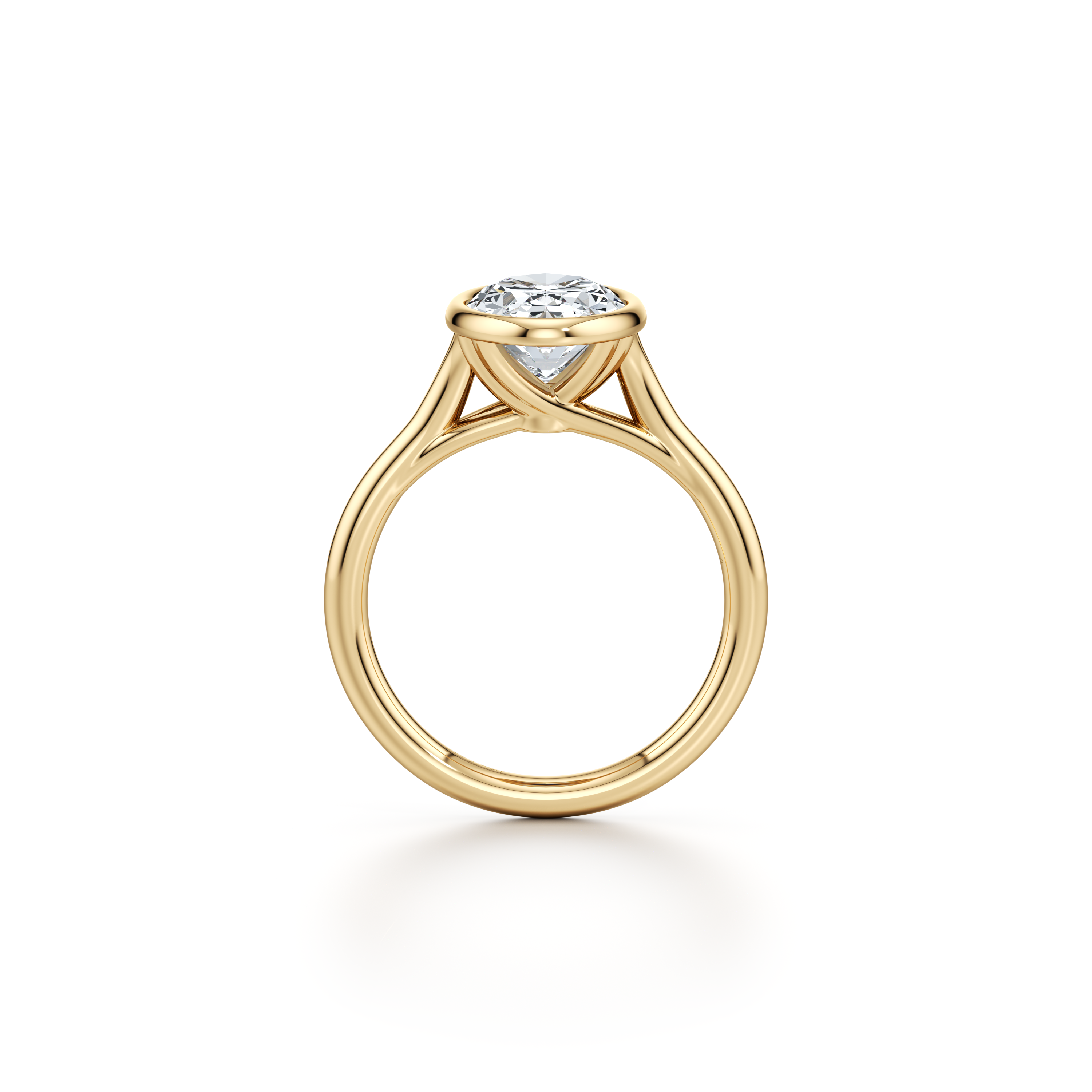 Elle Oval Cut Bezel Solitaire Lab Diamond Engagement Ring