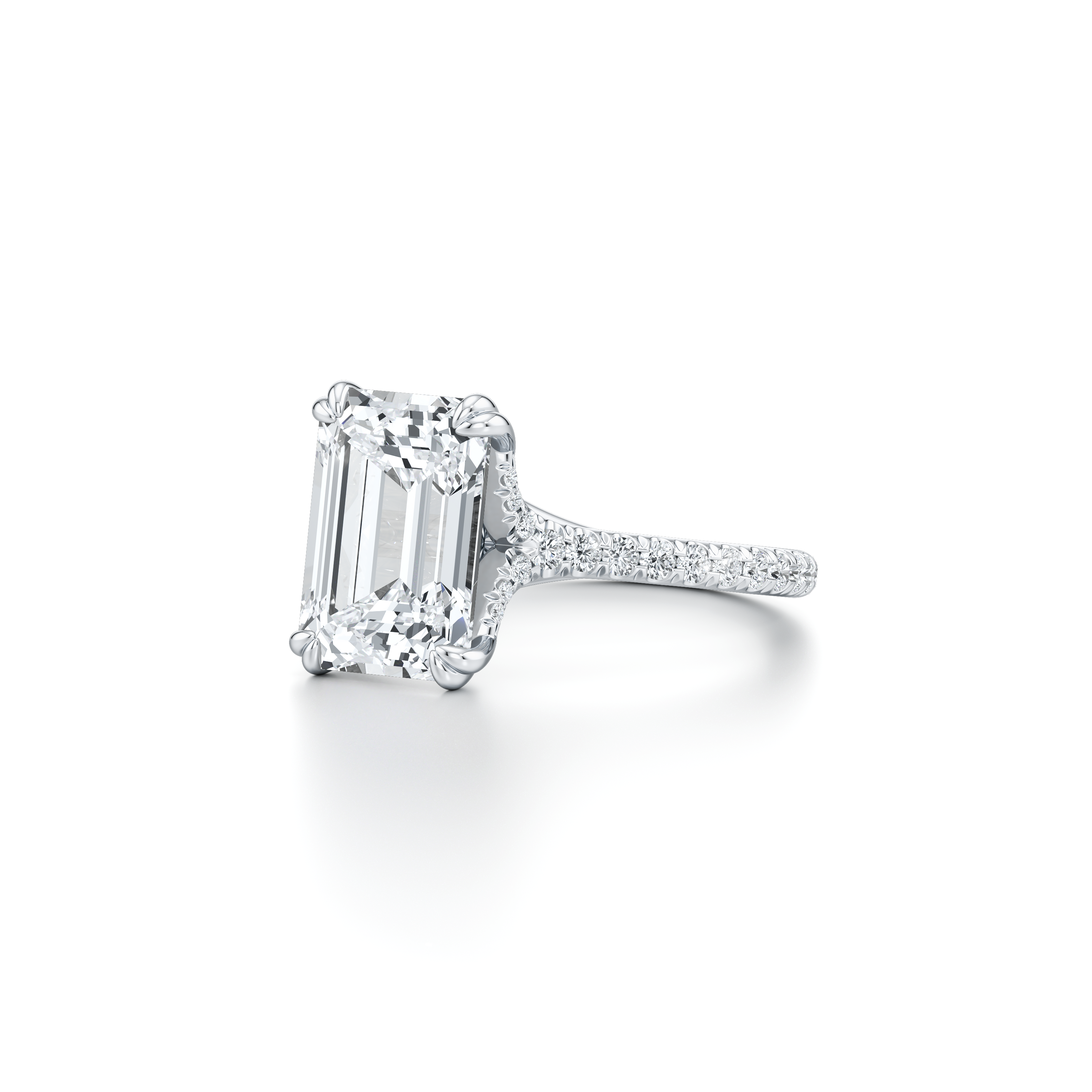 Elle Emerald Solitaire Lab Diamond Engagement Ring