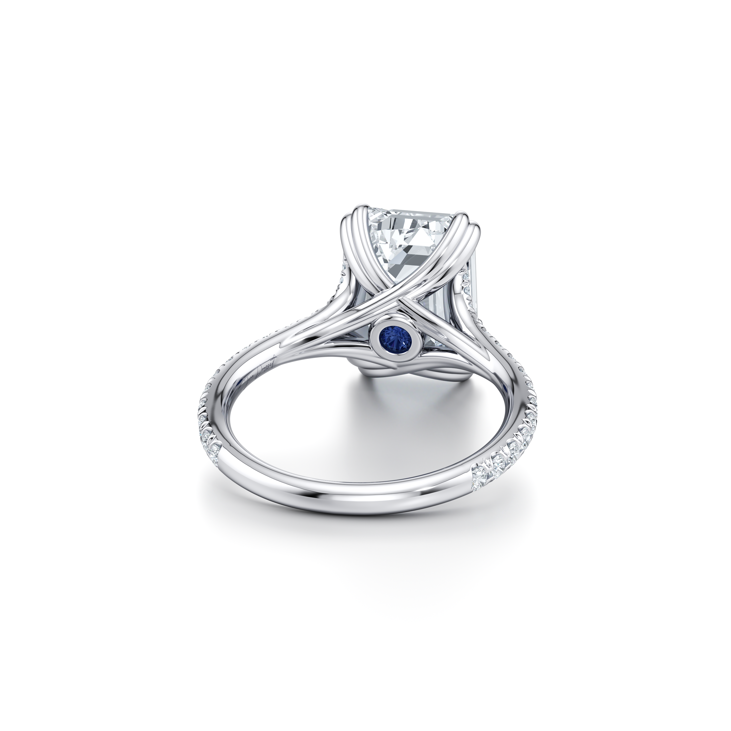 Elle Emerald Solitaire Lab Diamond Engagement Ring