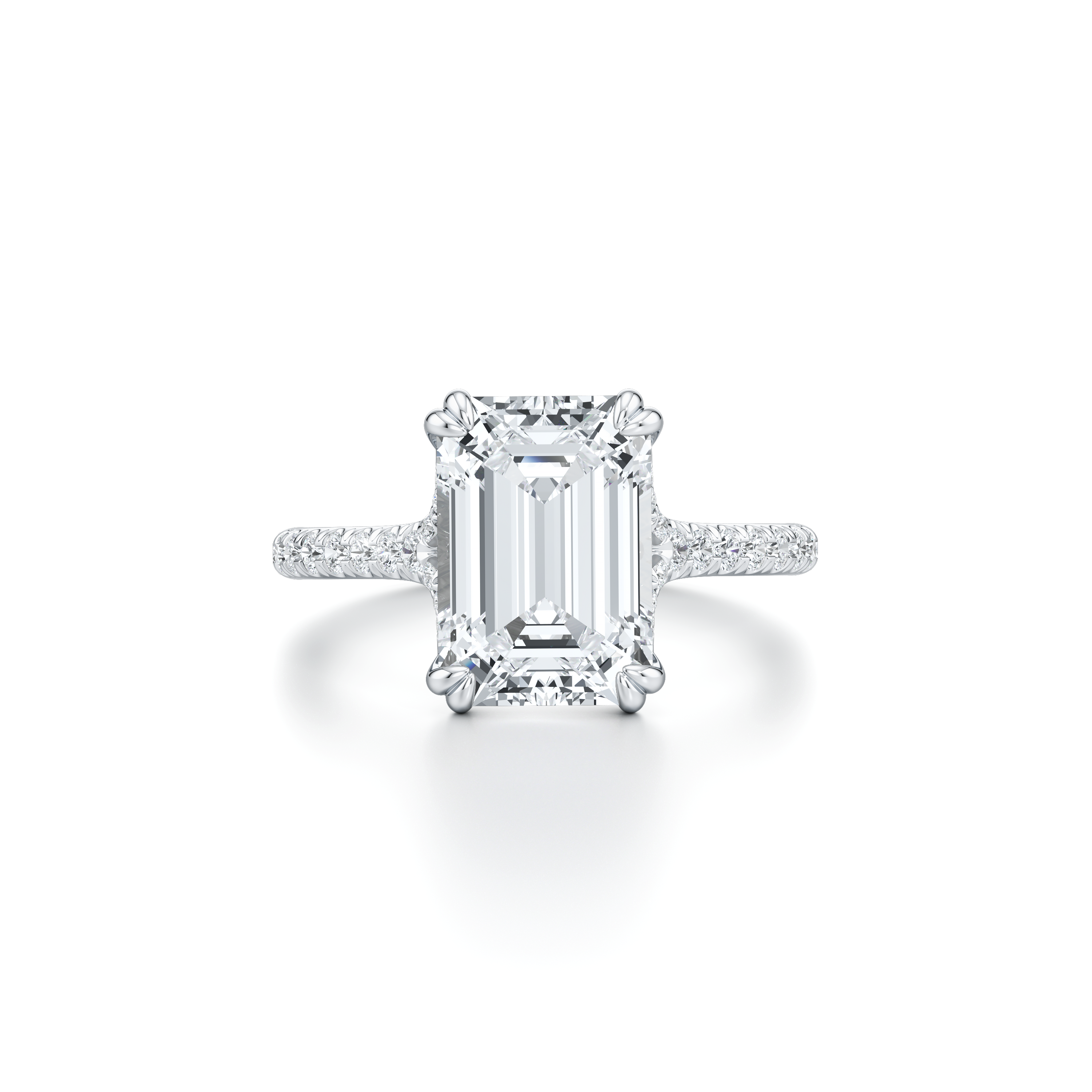 Elle Emerald Solitaire Lab Diamond Engagement Ring