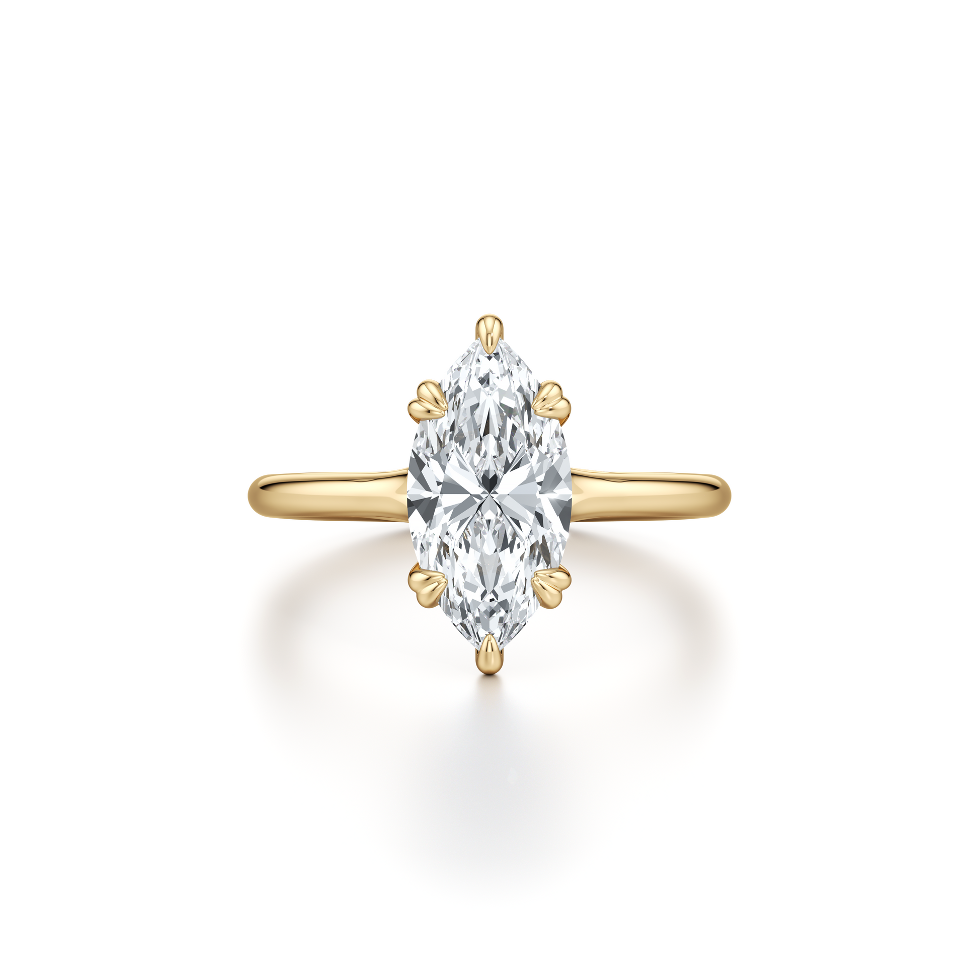 Precious Metal:18k Yellow Gold;Cut Shape:Marquise
