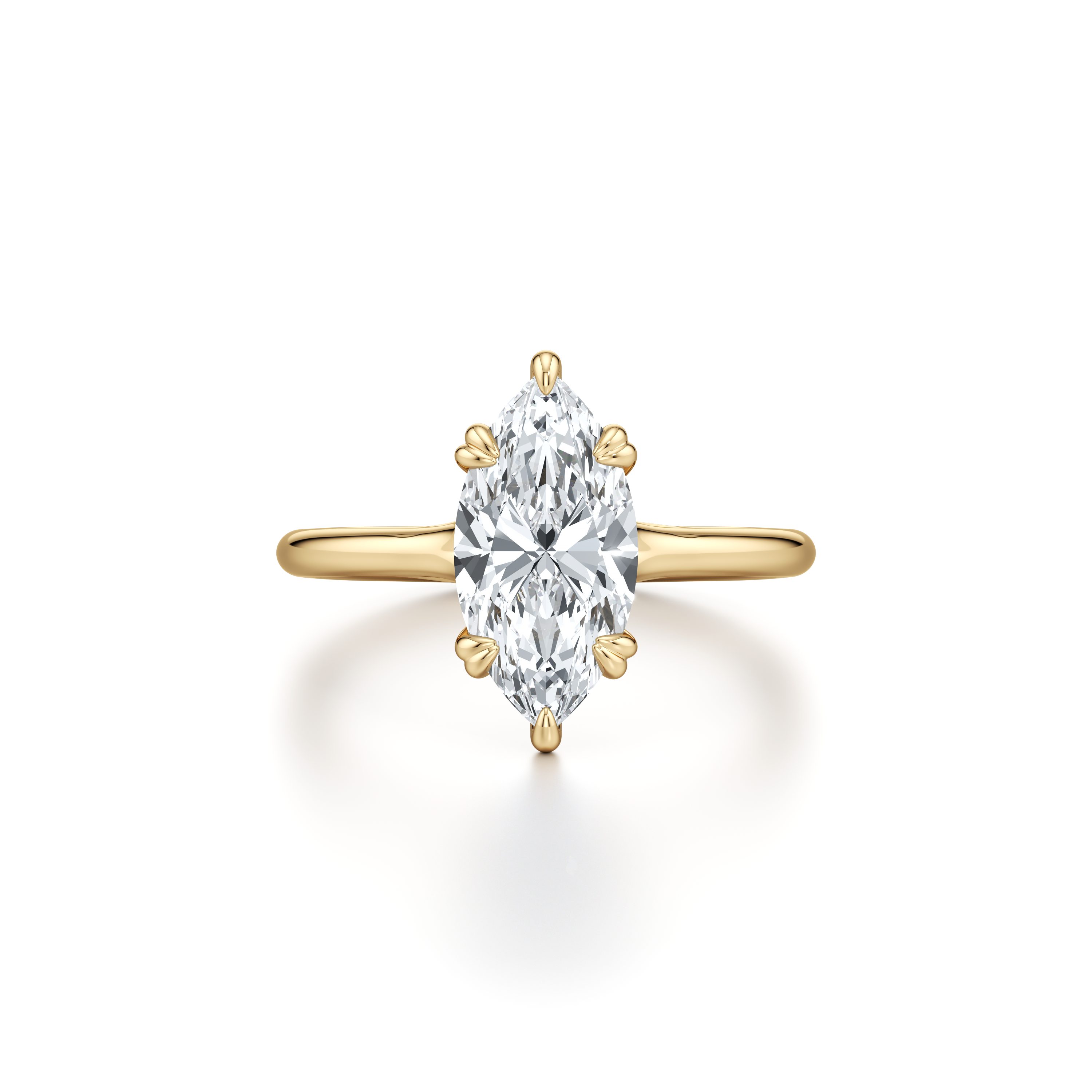 Precious Metal:18k Yellow Gold;Cut Shape:Marquise