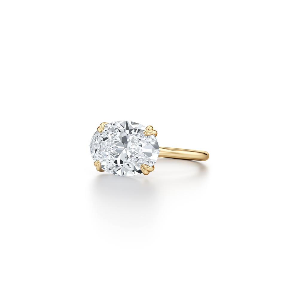 High Jewelry | Elle East-West Oval Cut Solitaire Lab Diamond Engagement Ring
