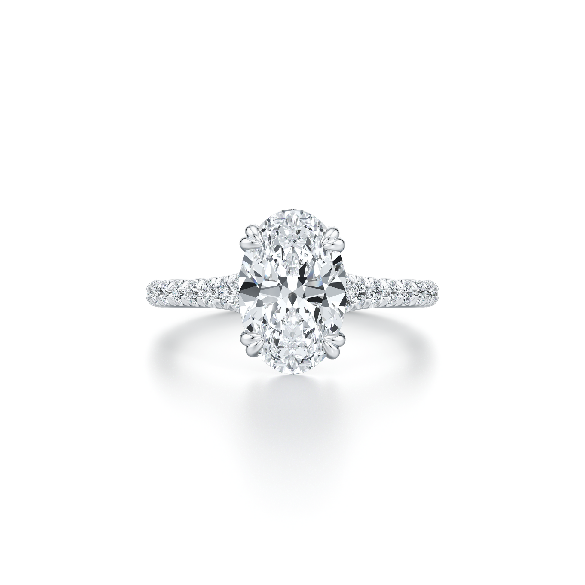 Precious Metal:18k White Gold;Cut Shape:Oval