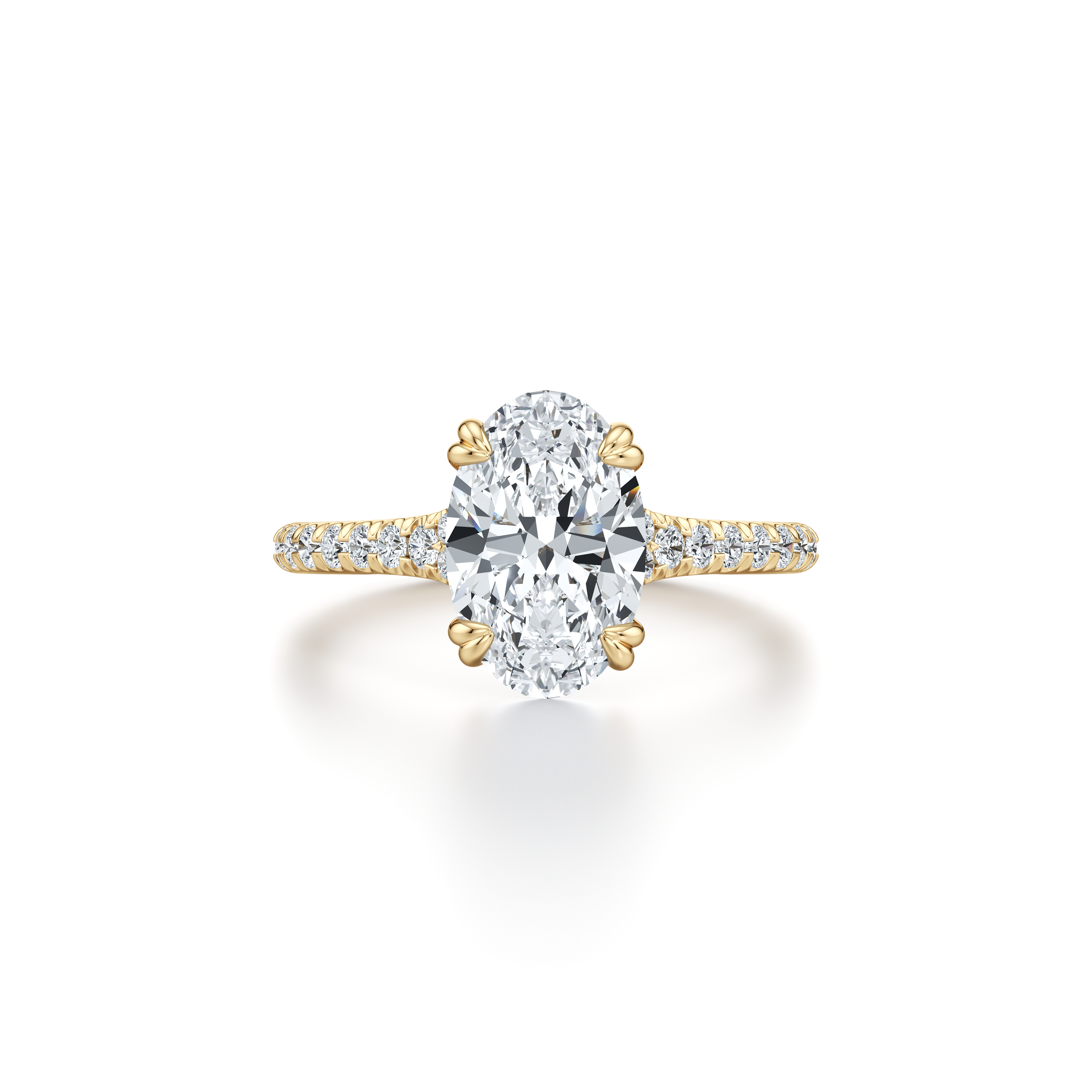 Precious Metal:18k Yellow Gold;Cut Shape:Oval