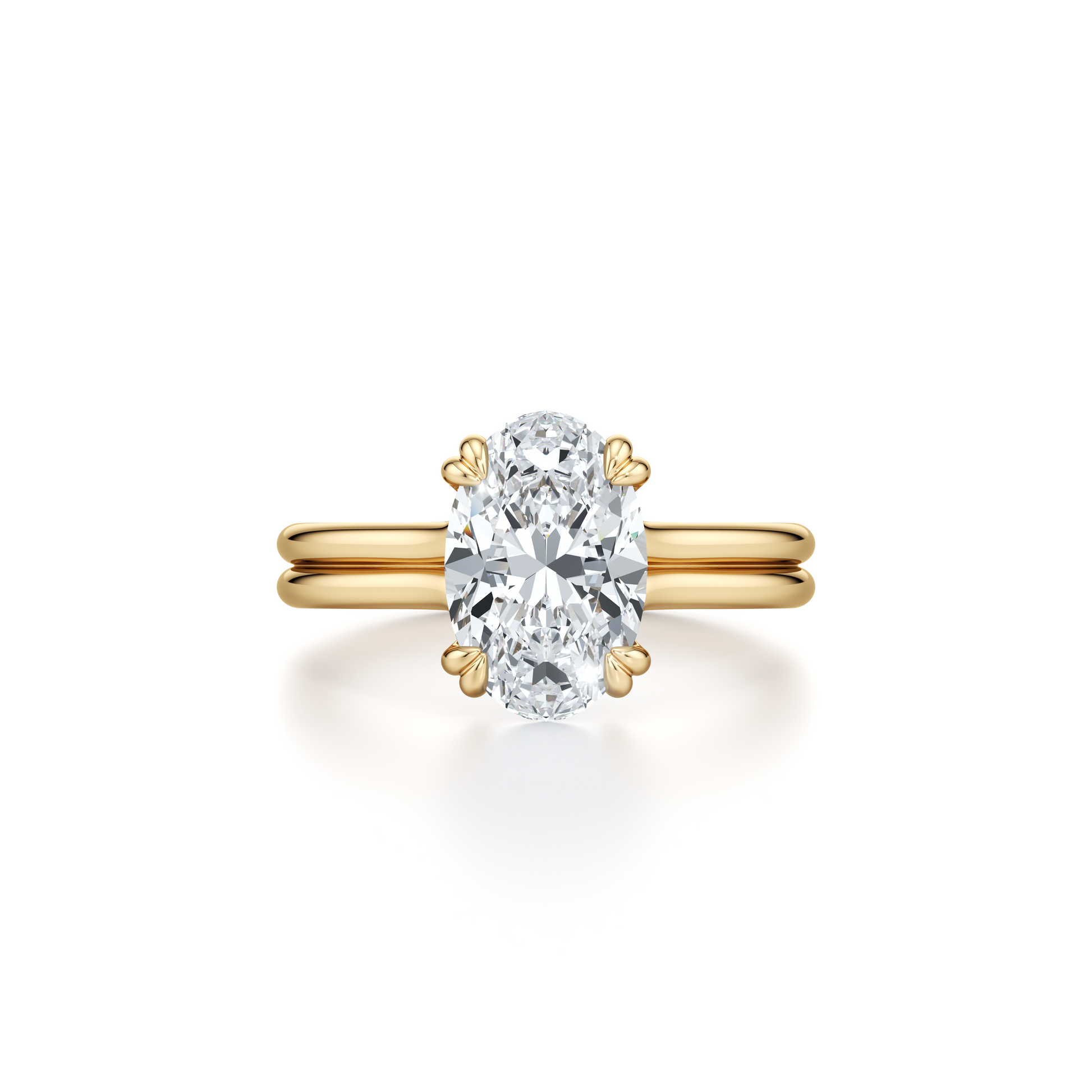 Precious Metal:18k Yellow Gold;Cut Shape:Oval