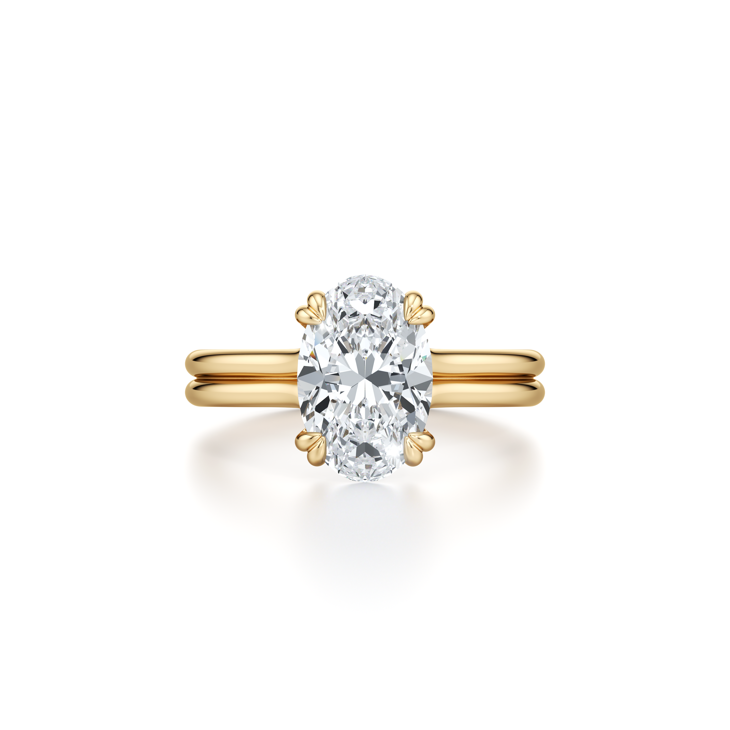 Precious Metal:18k Yellow Gold;Cut Shape:Oval