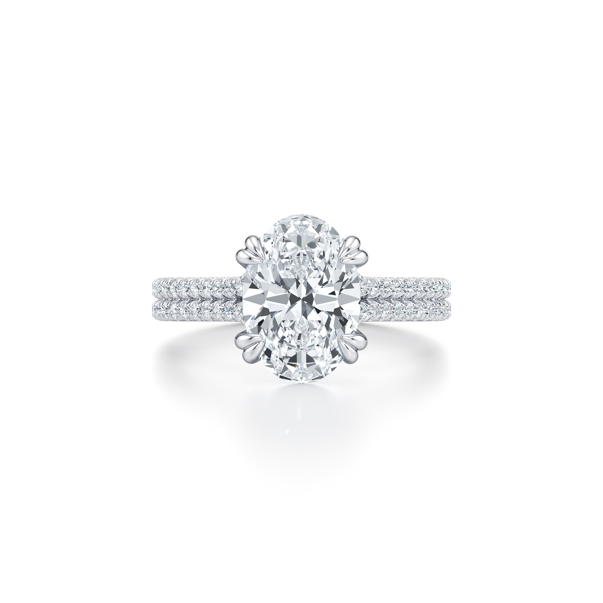 Precious Metal:18k White Gold;Cut Shape:Oval