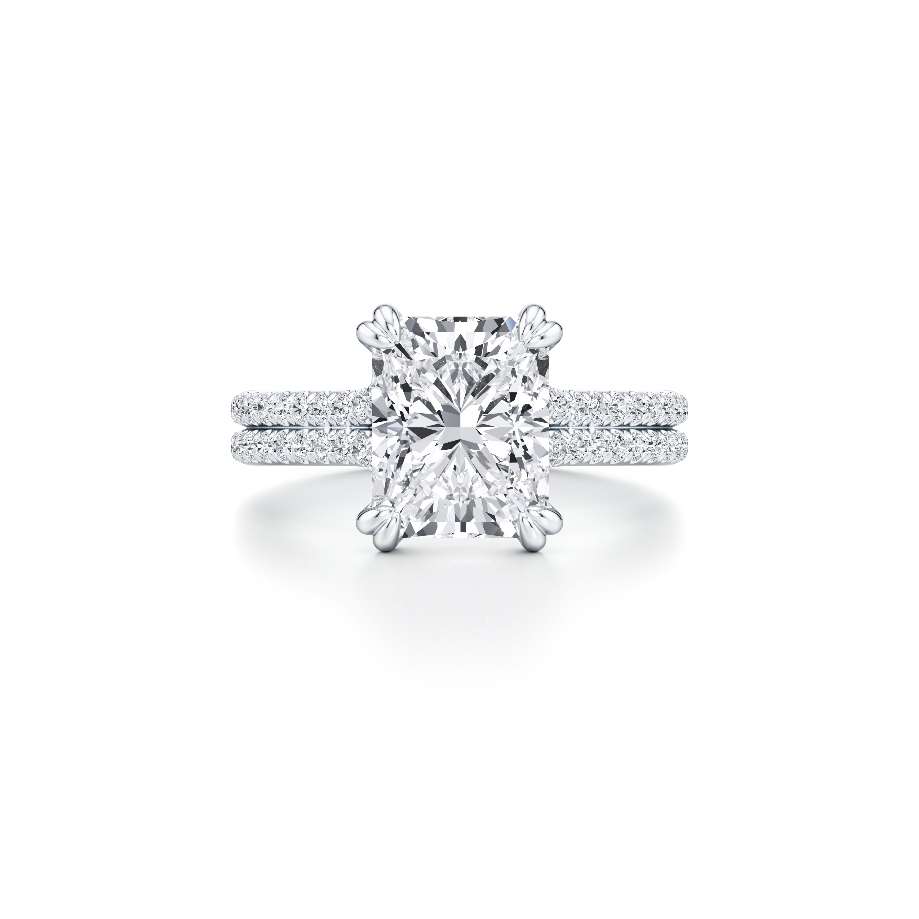 Precious Metal:18k White Gold;Cut Shape:Radiant