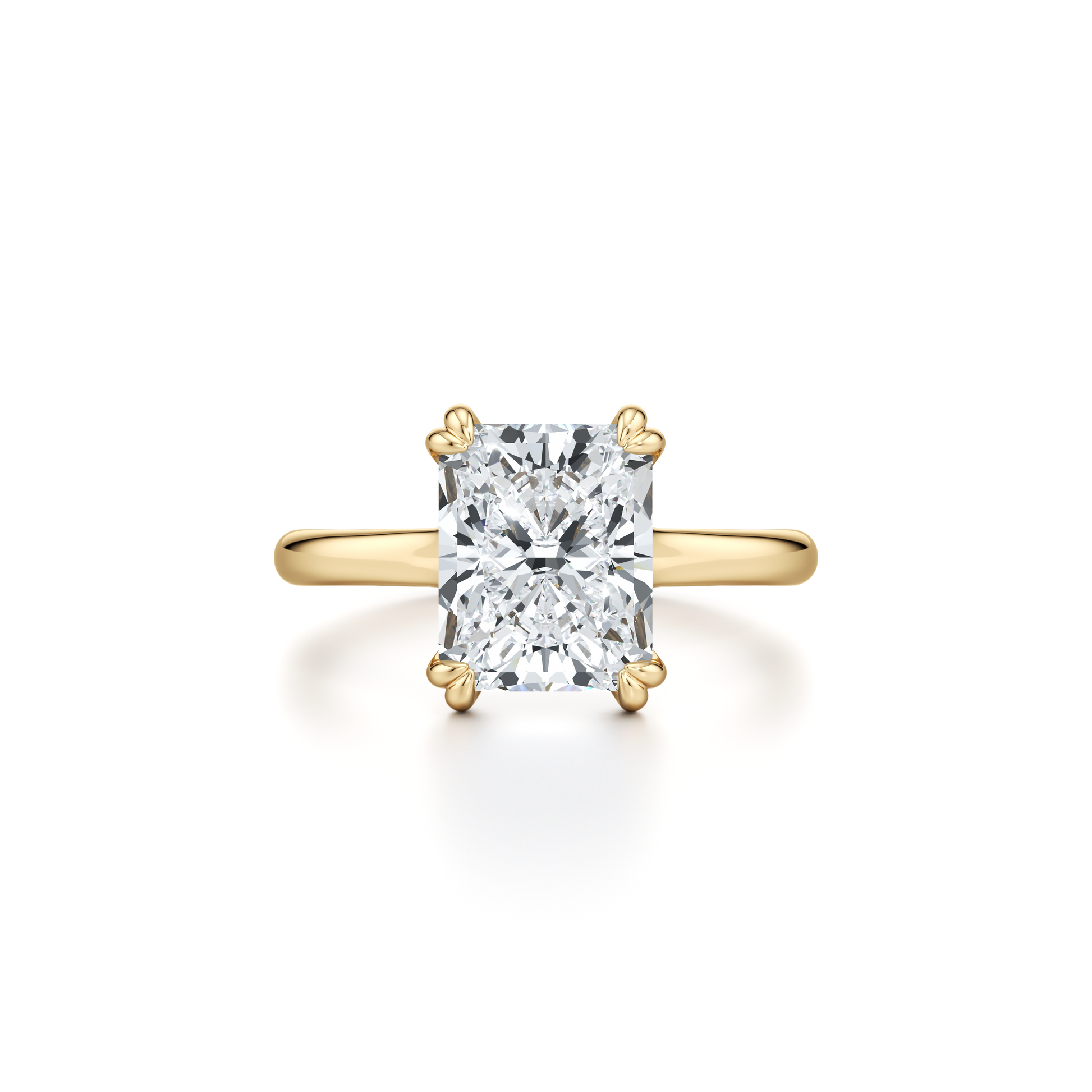 Precious Metal:18k Yellow Gold;Cut Shape:Radiant