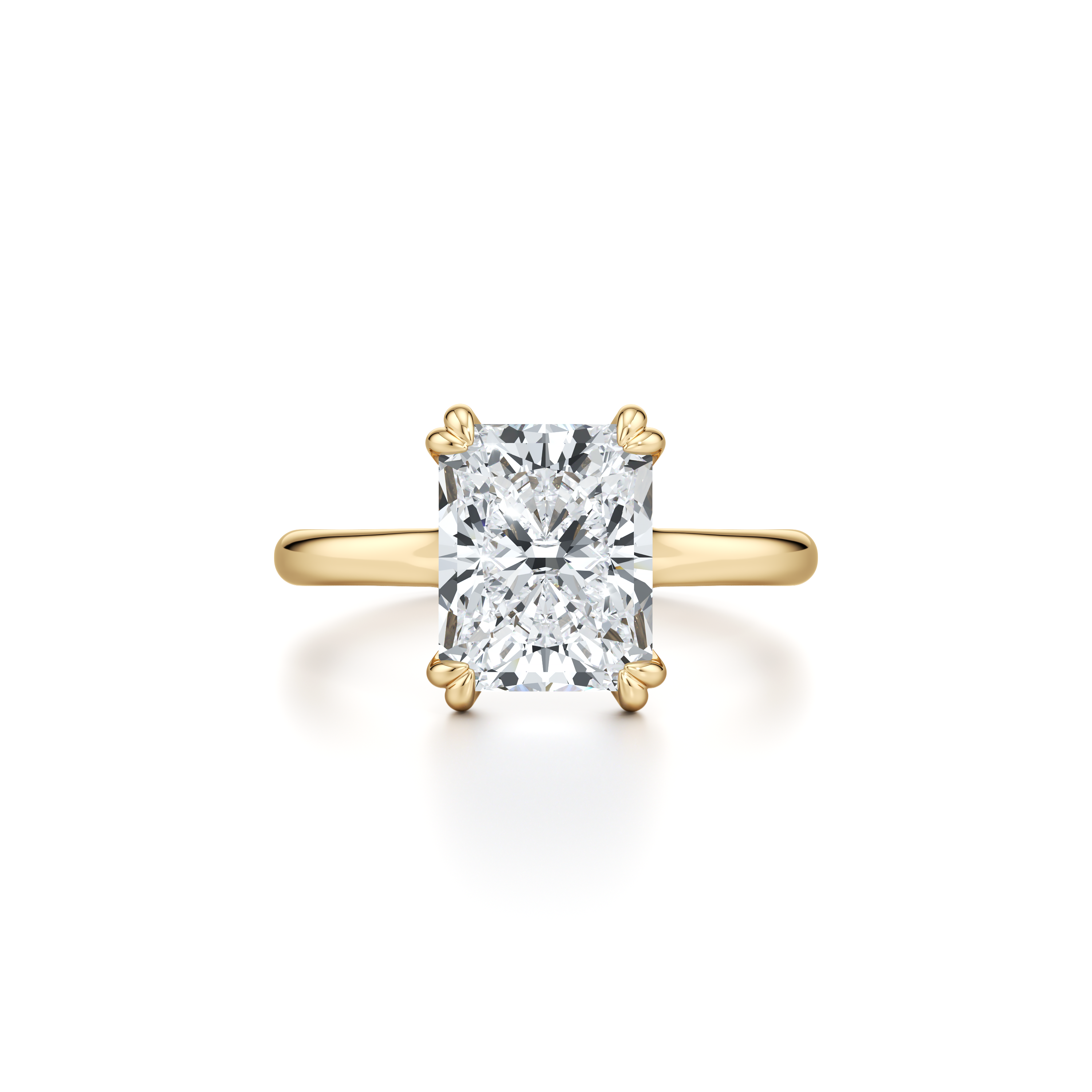 Precious Metal:18k Yellow Gold;Cut Shape:Radiant