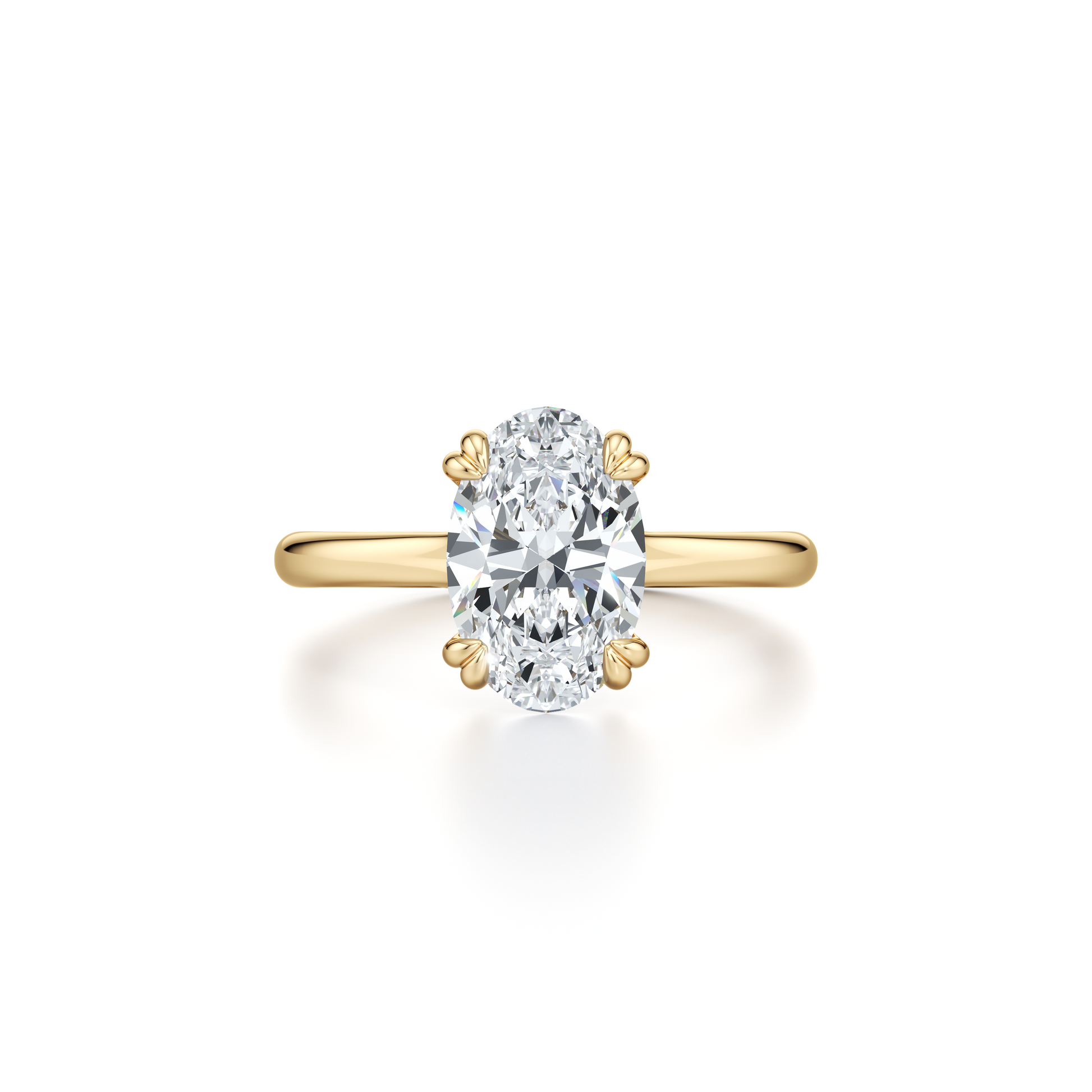 Precious Metal:18k Yellow Gold;Cut Shape:Oval