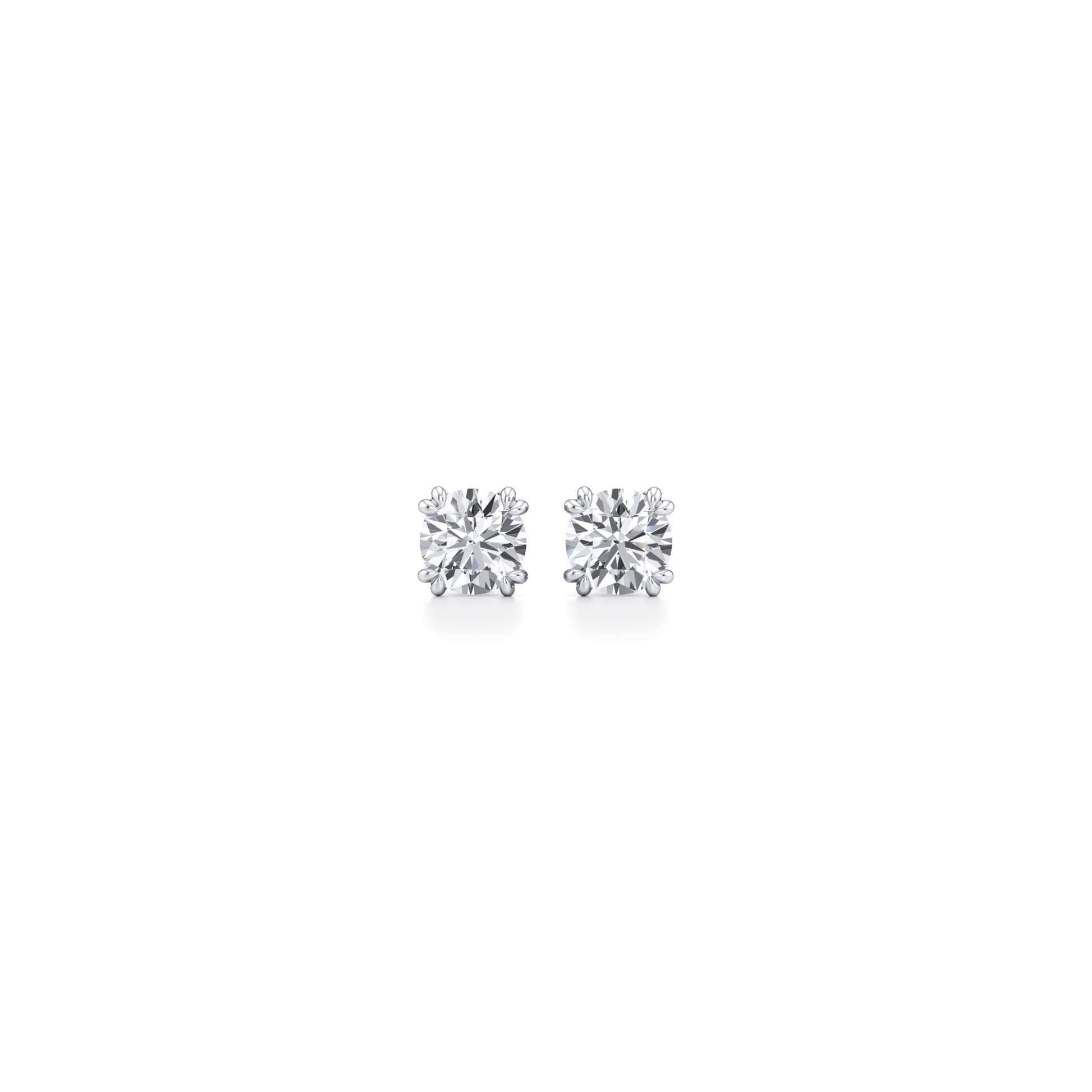 Elle Round Brilliant Lab Diamond Stud Earrings Platinum 1 CTW,2 CTW Pair|Precious Metal:Platinum;Total Carat Weight:1 CTW,2 CTW;