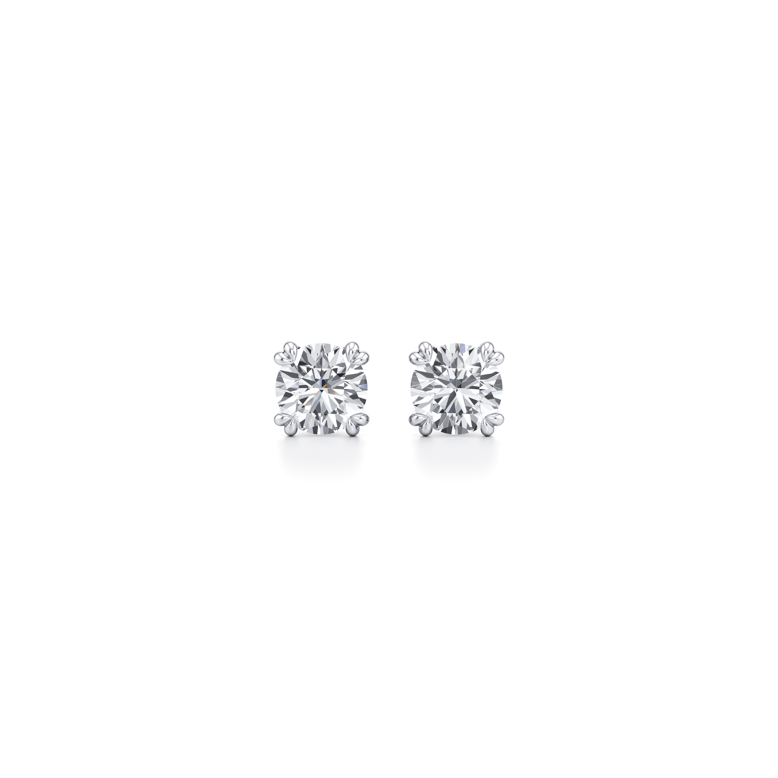 Elle Round Brilliant Lab Diamond Stud Earrings Platinum 4 CTW Pair|Precious Metal:Platinum;Total Carat Weight:4 CTW;