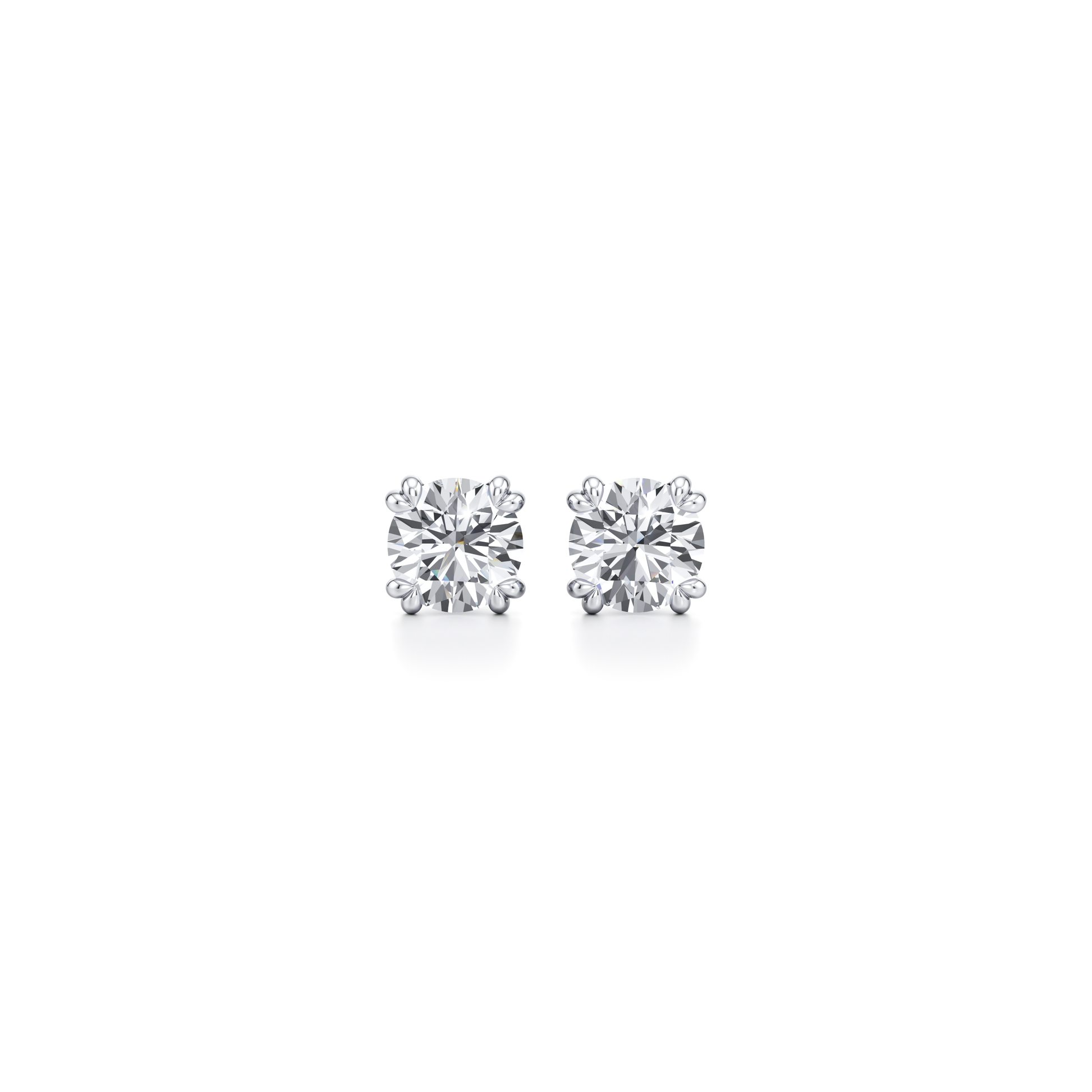 Elle Round Brilliant Lab Diamond Stud Earrings Platinum 5 CTW Pair|Precious Metal:Platinum;Total Carat Weight:5 CTW;