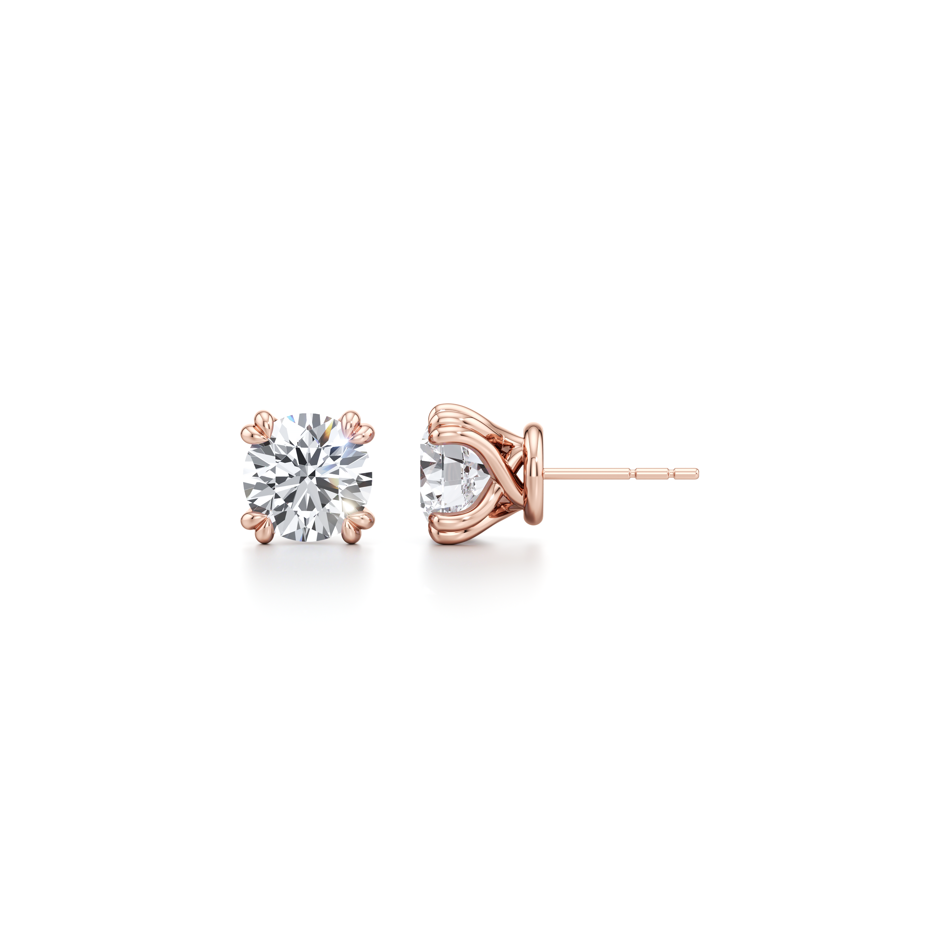 Elle Round Brilliant Lab Diamond Studs