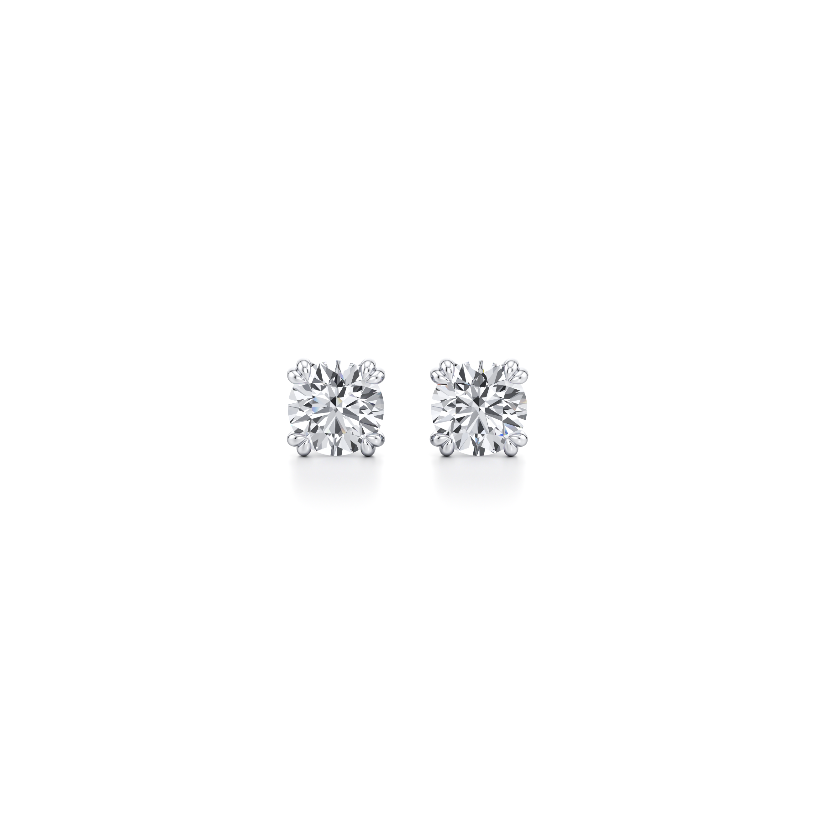 Elle Round Brilliant Lab Diamond Stud Earrings 18k White Gold 3 CTW Pair|Precious Metal:18k White Gold;Total Carat Weight:3 CTW;